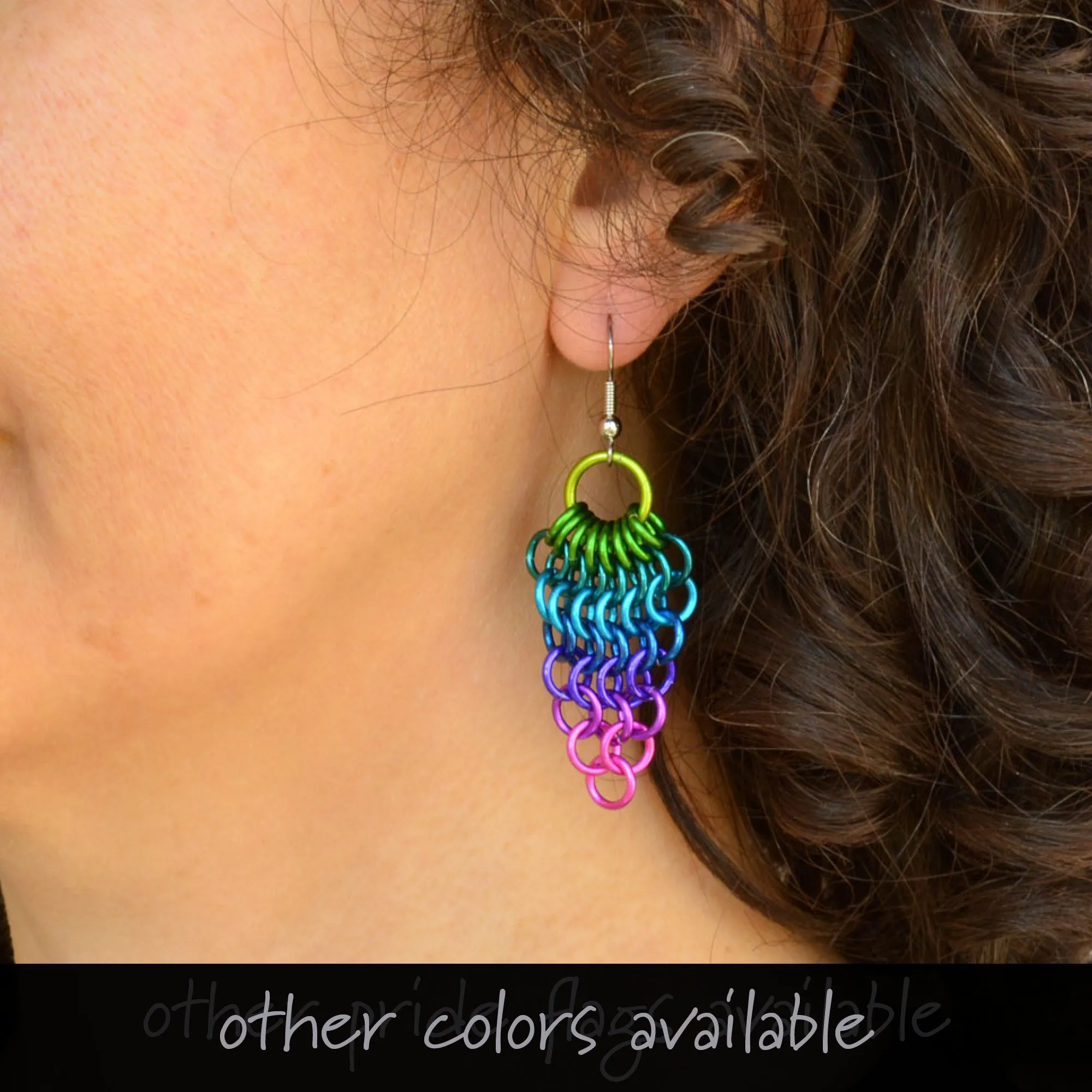 Cluster Earrings - Peacock