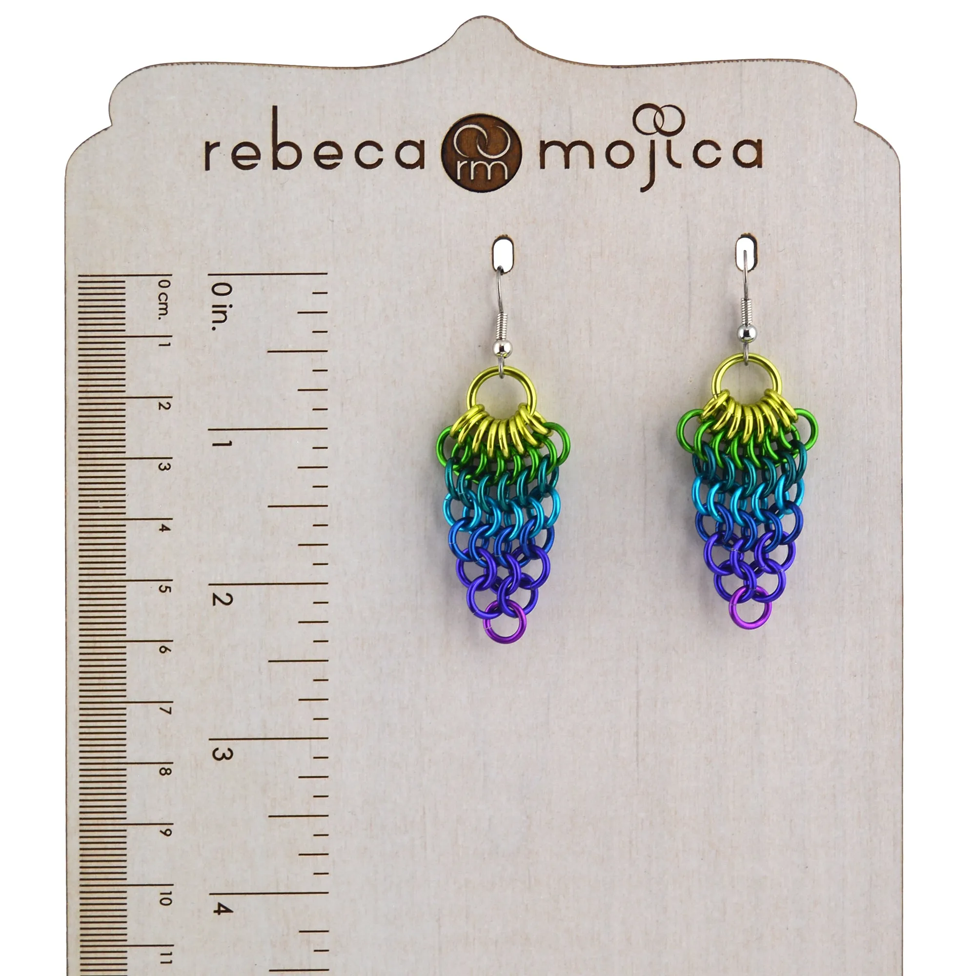 Cluster Earrings - Peacock
