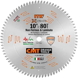 CMT 254.080.10  10" x 80T ITK Non-Ferrous, PVC & Melamine Saw Blade