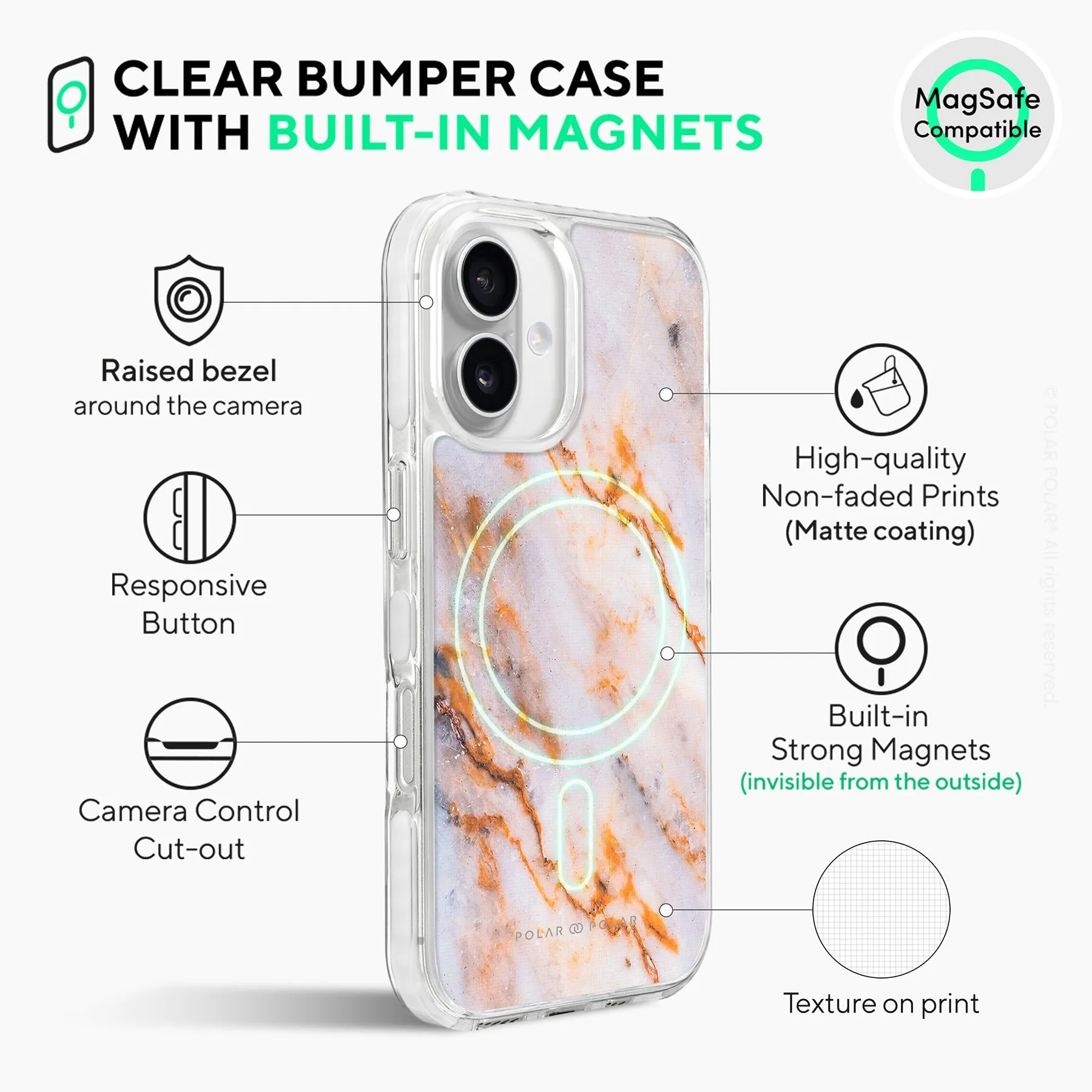 Coffee Cream - iPhone 16 Clear Bumper MagSafe Case