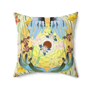 Come with Me Floral Inspired Accent Throw Pillow