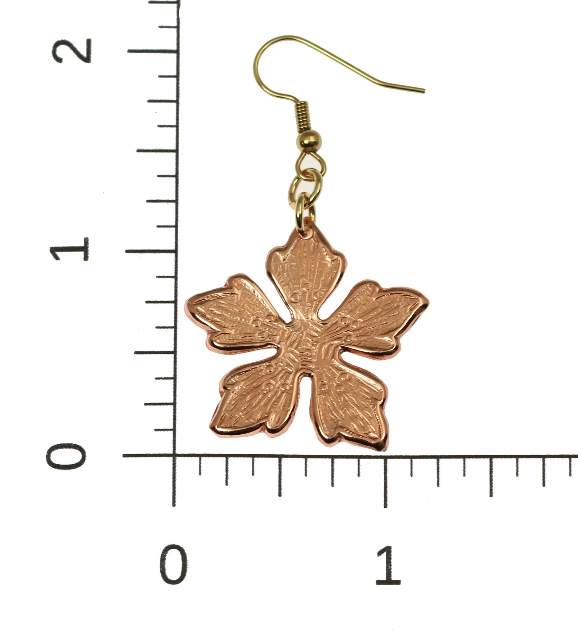 Copper Buttercup Flower Earrings