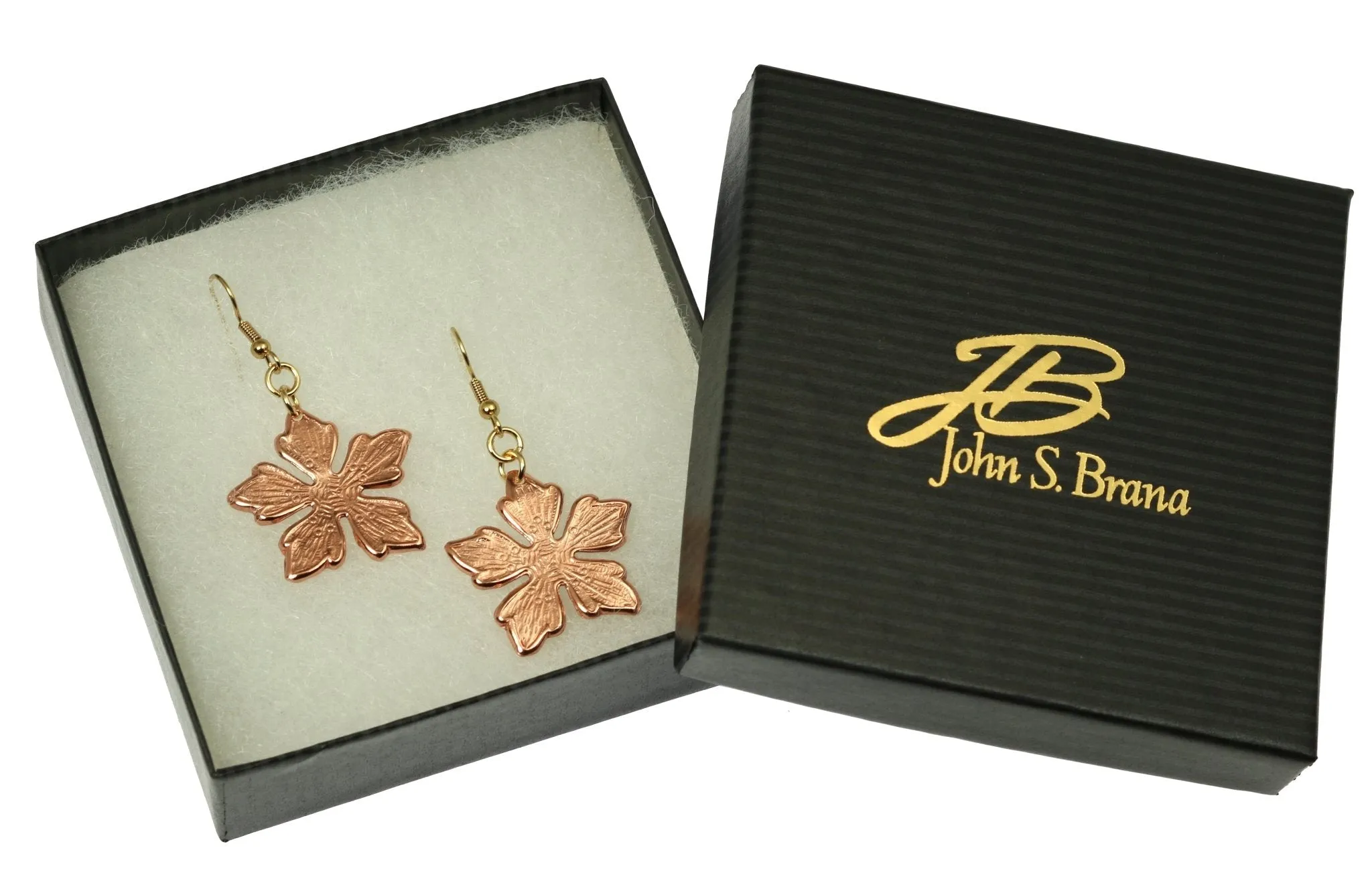 Copper Buttercup Flower Earrings