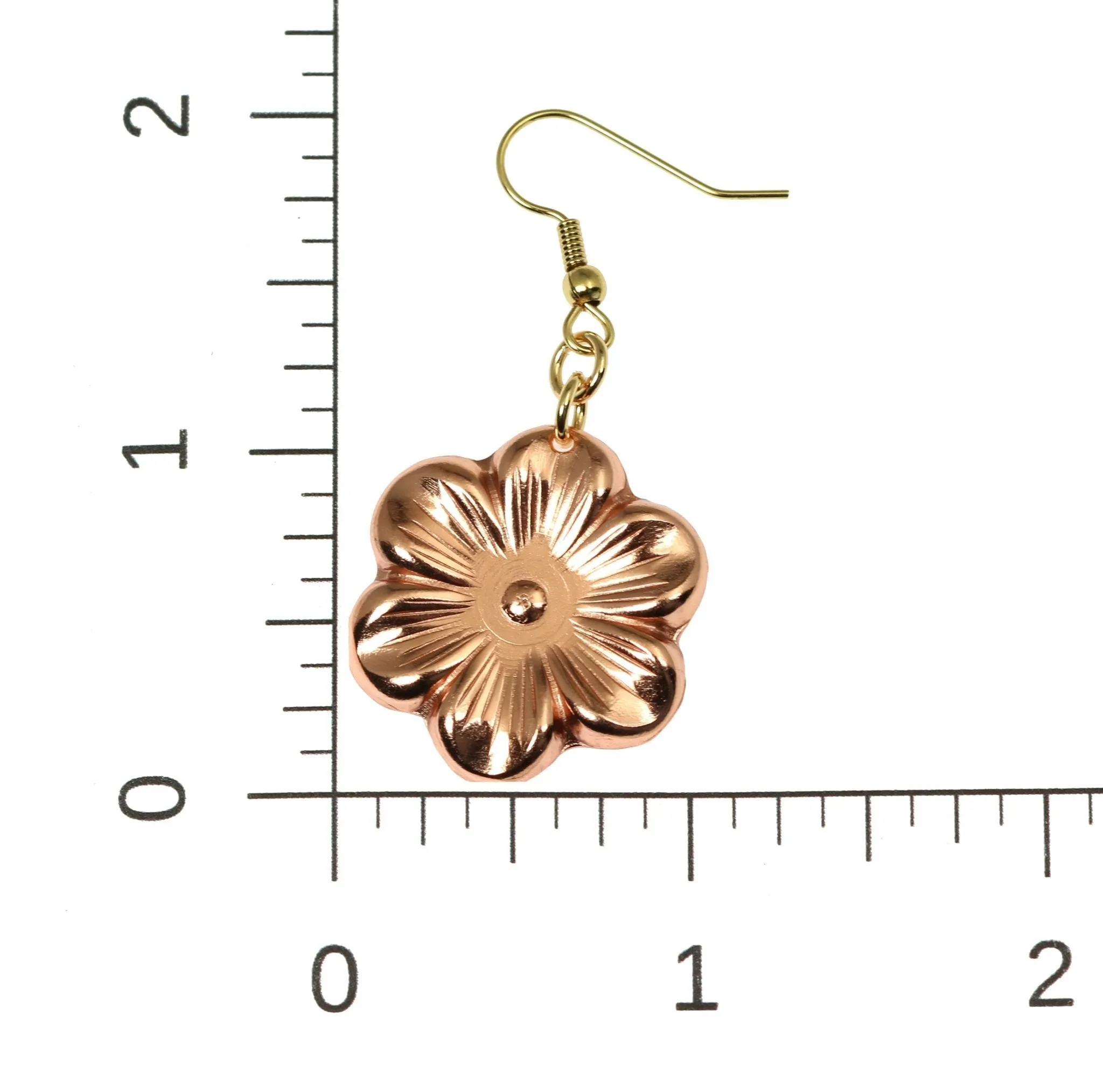 Copper Cherry Blossom Flower Earrings