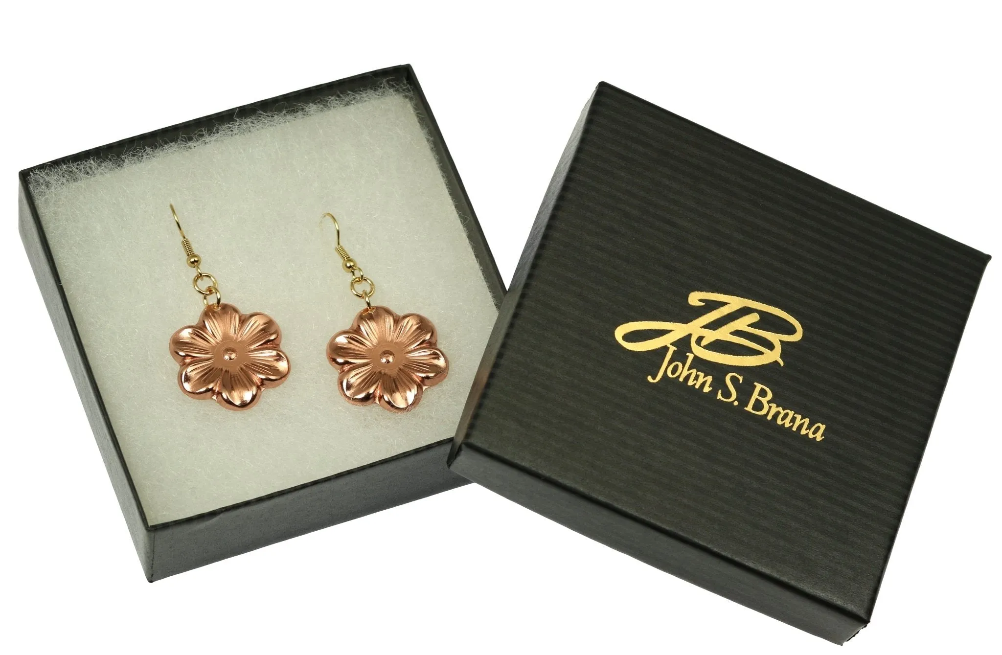 Copper Cherry Blossom Flower Earrings