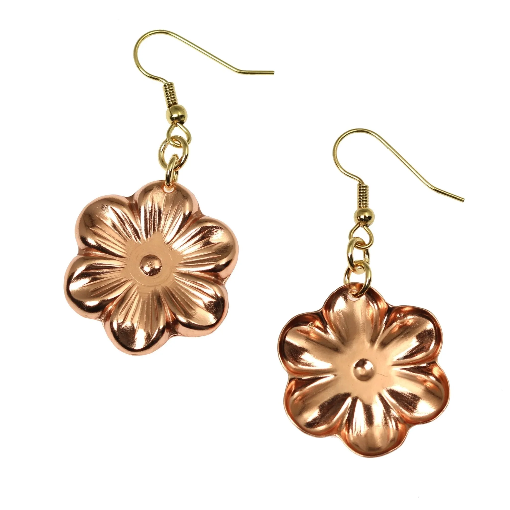 Copper Cherry Blossom Flower Earrings