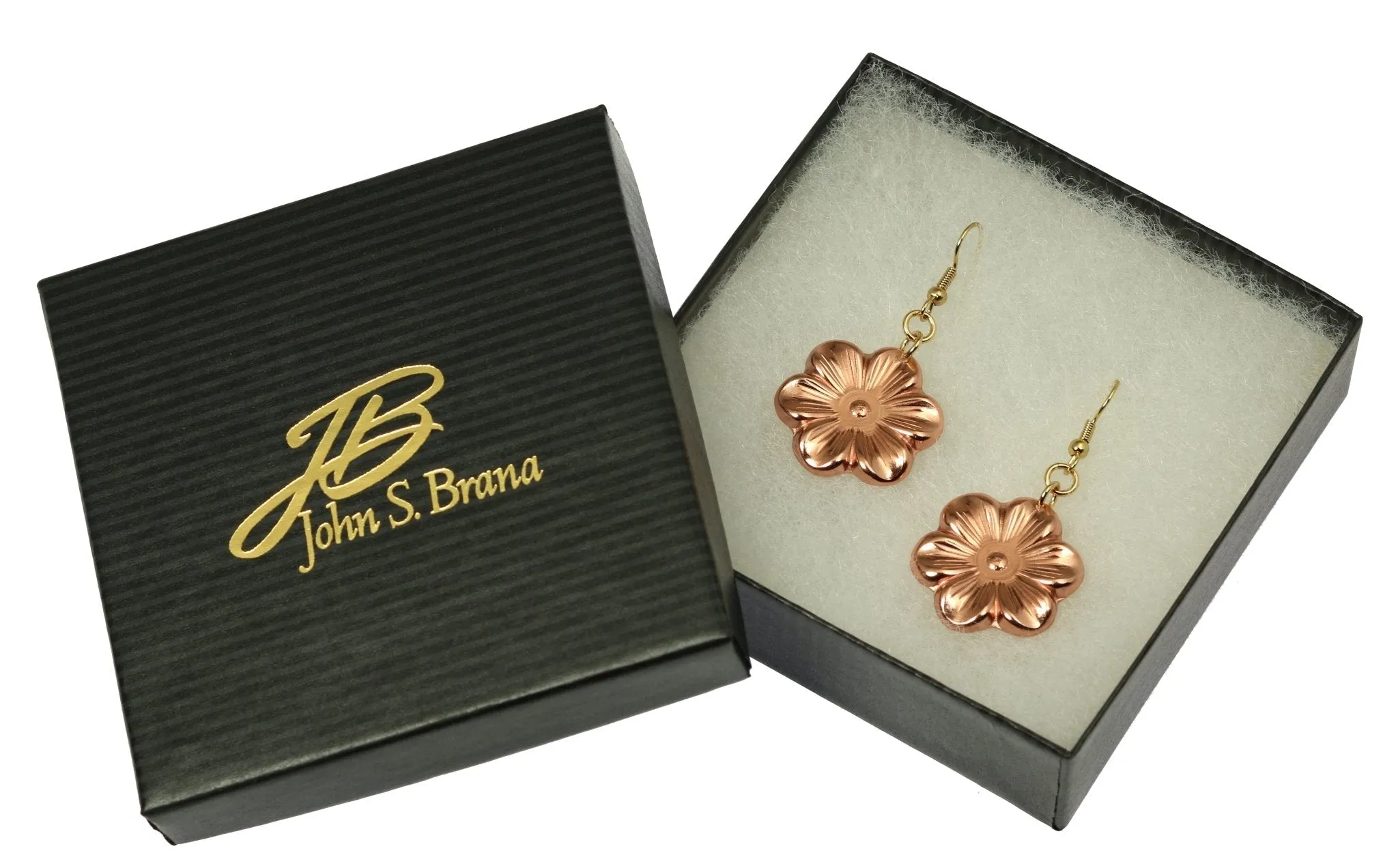 Copper Cherry Blossom Flower Earrings