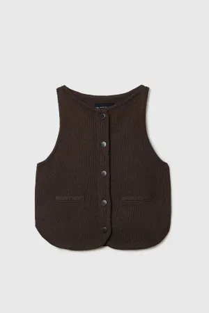 Cordera - Boat-Neck Waistcoat (Brown)
