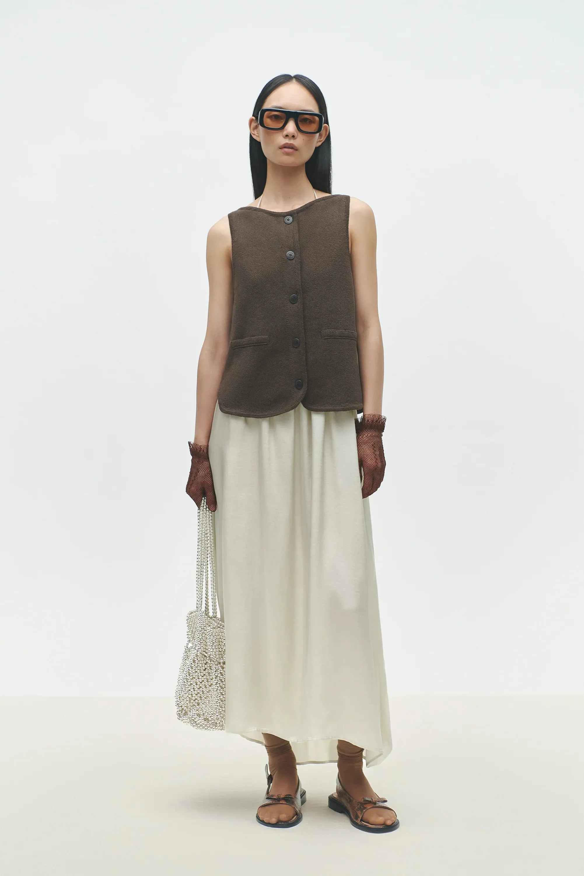 Cordera - Boat-Neck Waistcoat (Brown)