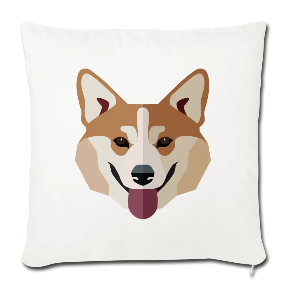 Corgi Face Throw Pillow Cover 18” x 18”