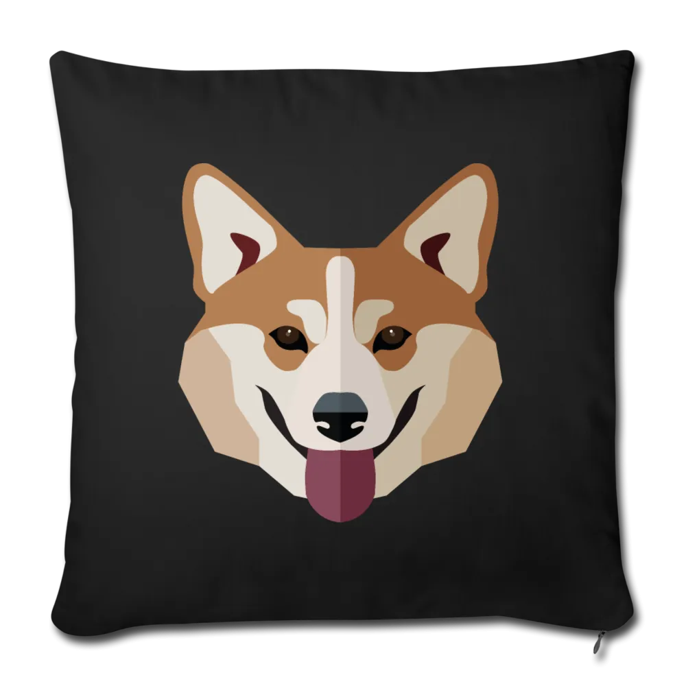 Corgi Face Throw Pillow Cover 18” x 18”