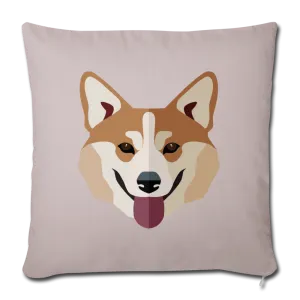 Corgi Face Throw Pillow Cover 18” x 18”