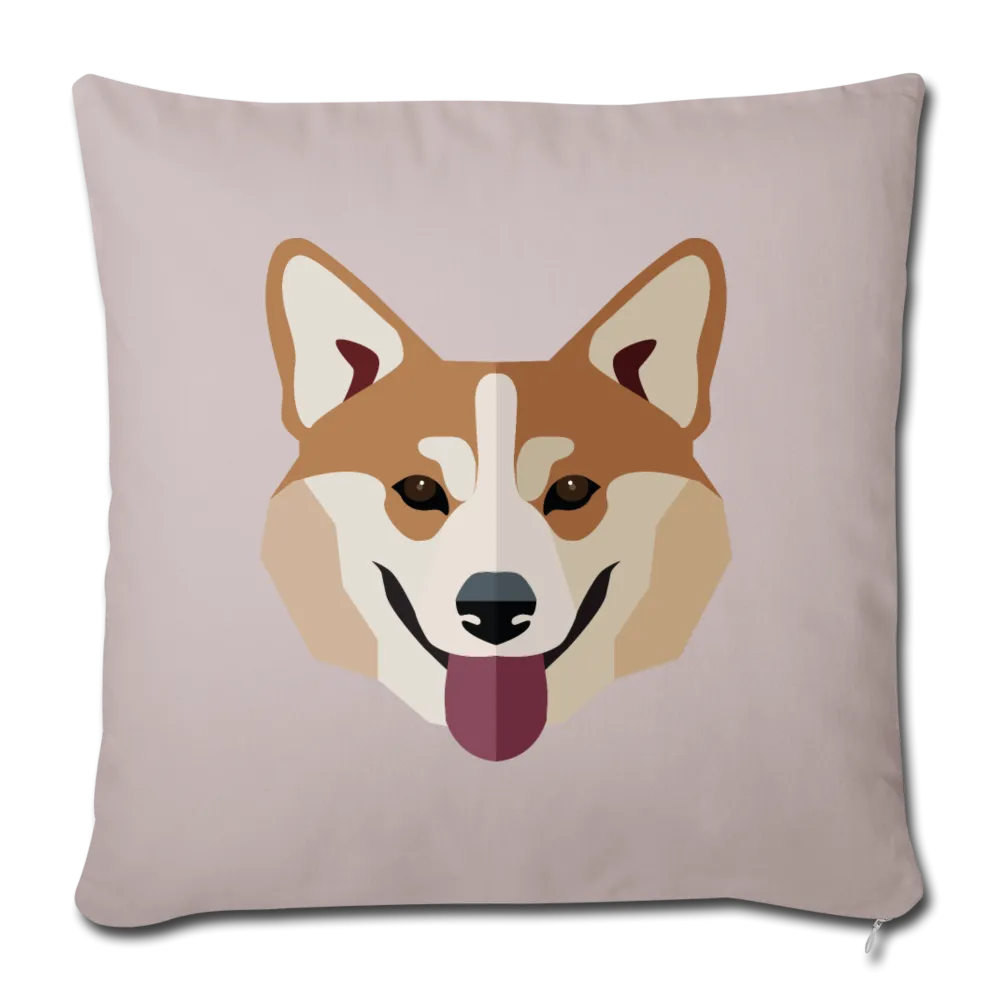 Corgi Face Throw Pillow Cover 18” x 18”