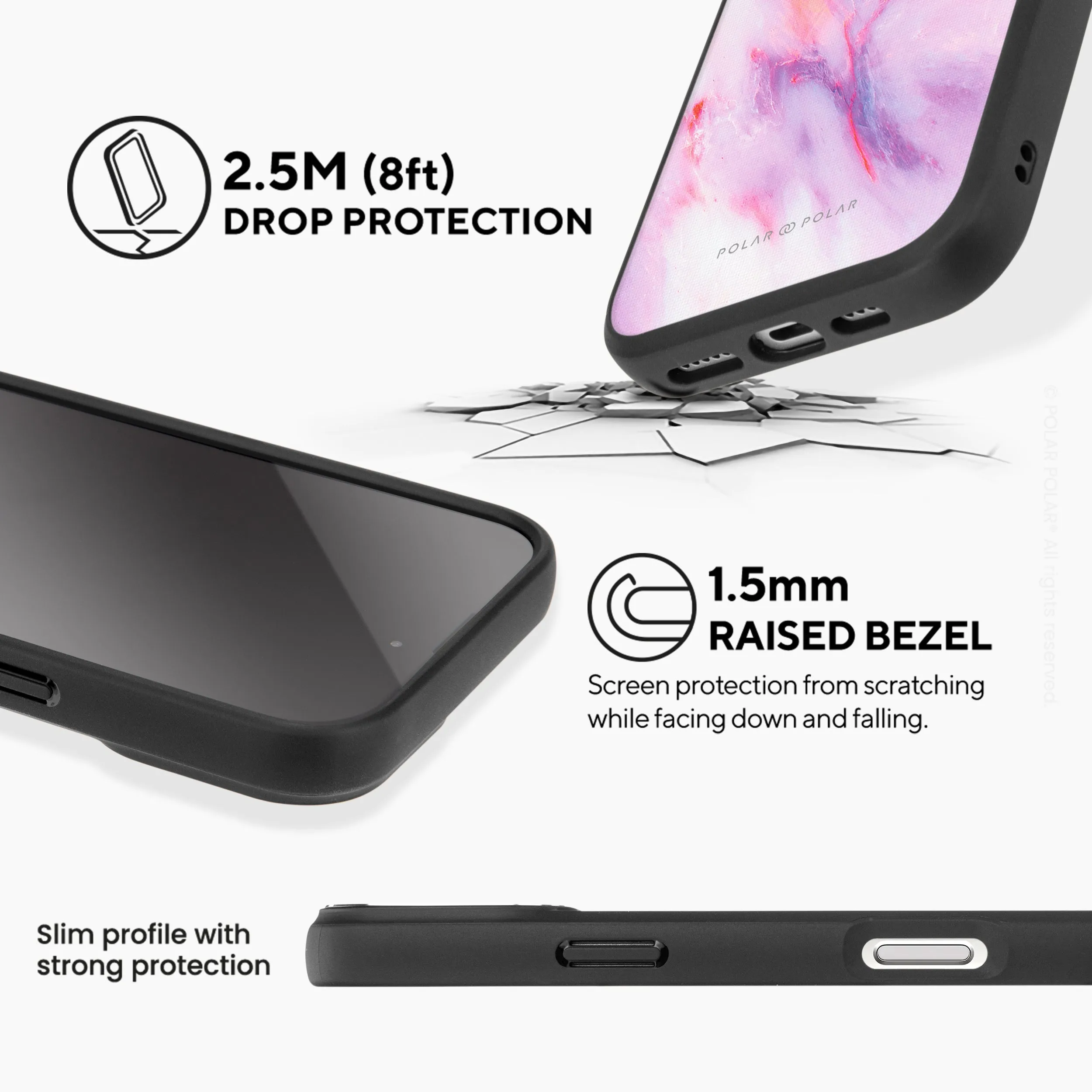 Cotton Candy - iPhone 16 Pro Frosted Black Bumper MagSafe Case