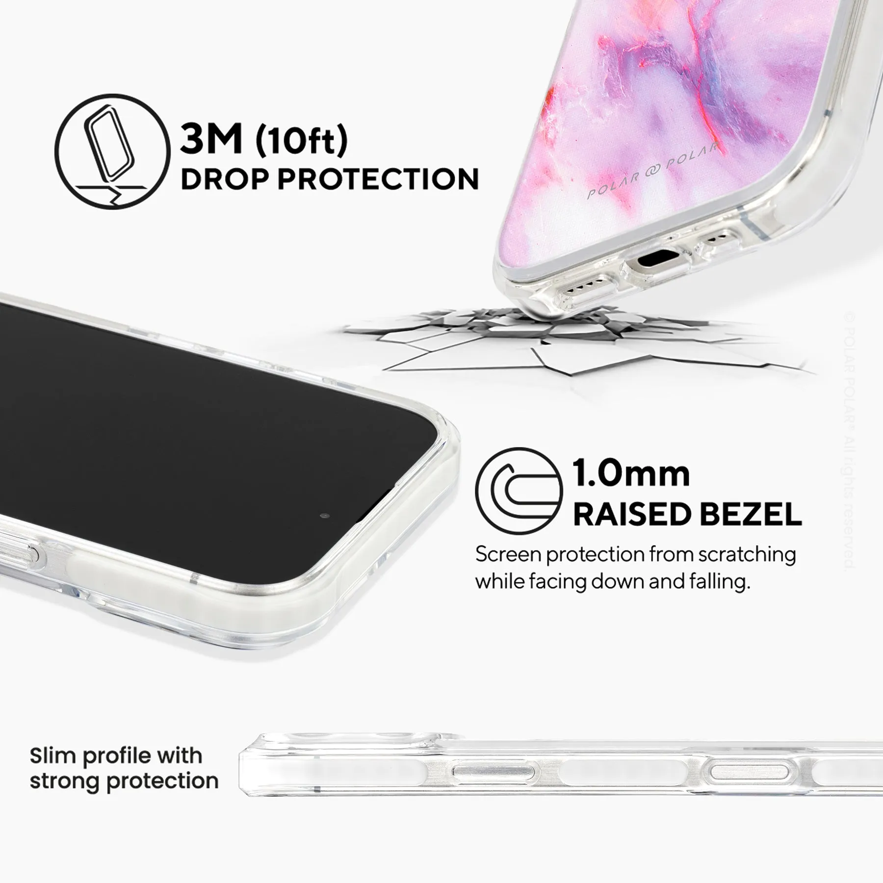 Cotton Candy - iPhone 16 Pro Max Clear Bumper MagSafe Case
