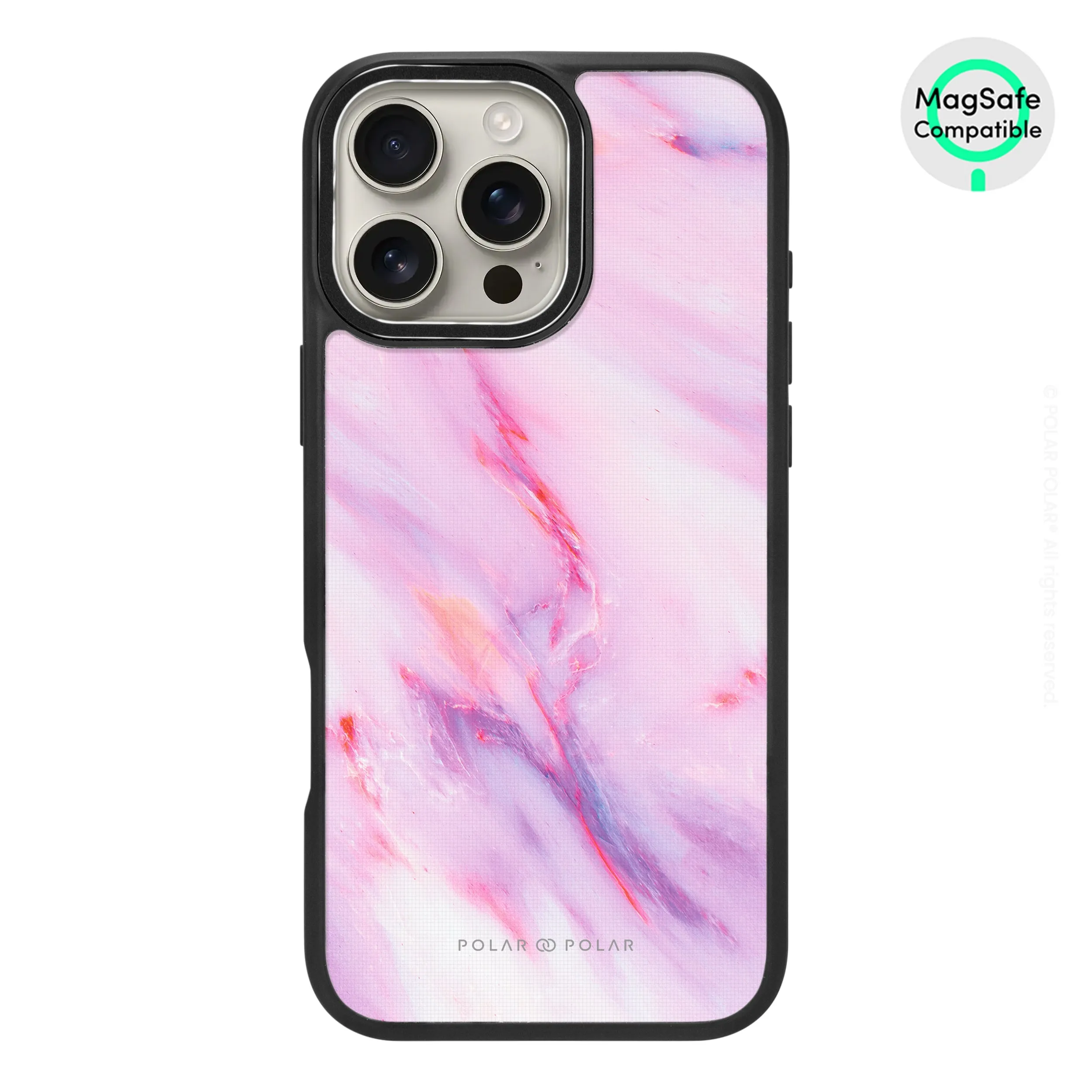 Cotton Candy - iPhone 16 Pro Max Frosted Black Bumper MagSafe Case