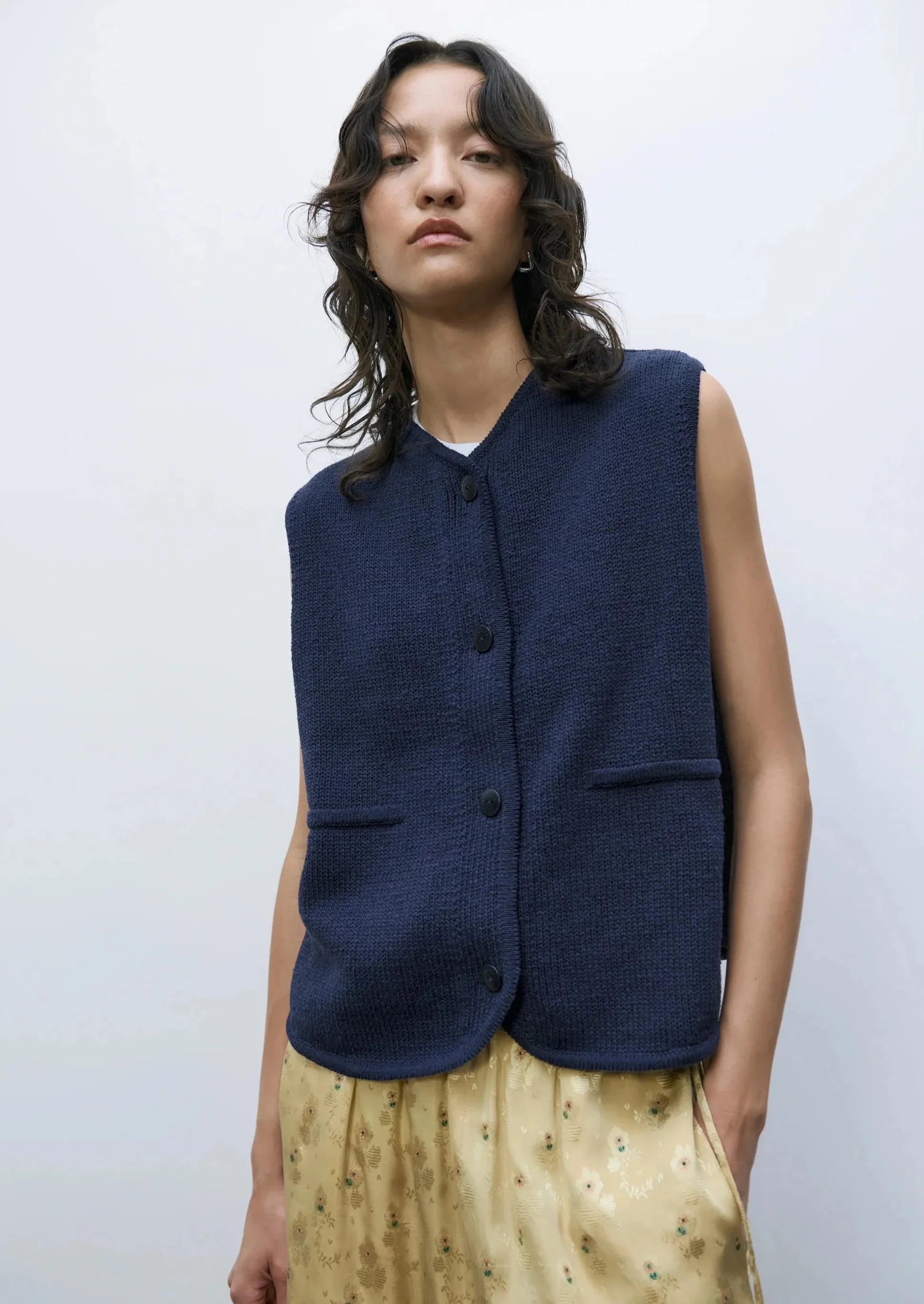 Cotton Waistcoat, Navy