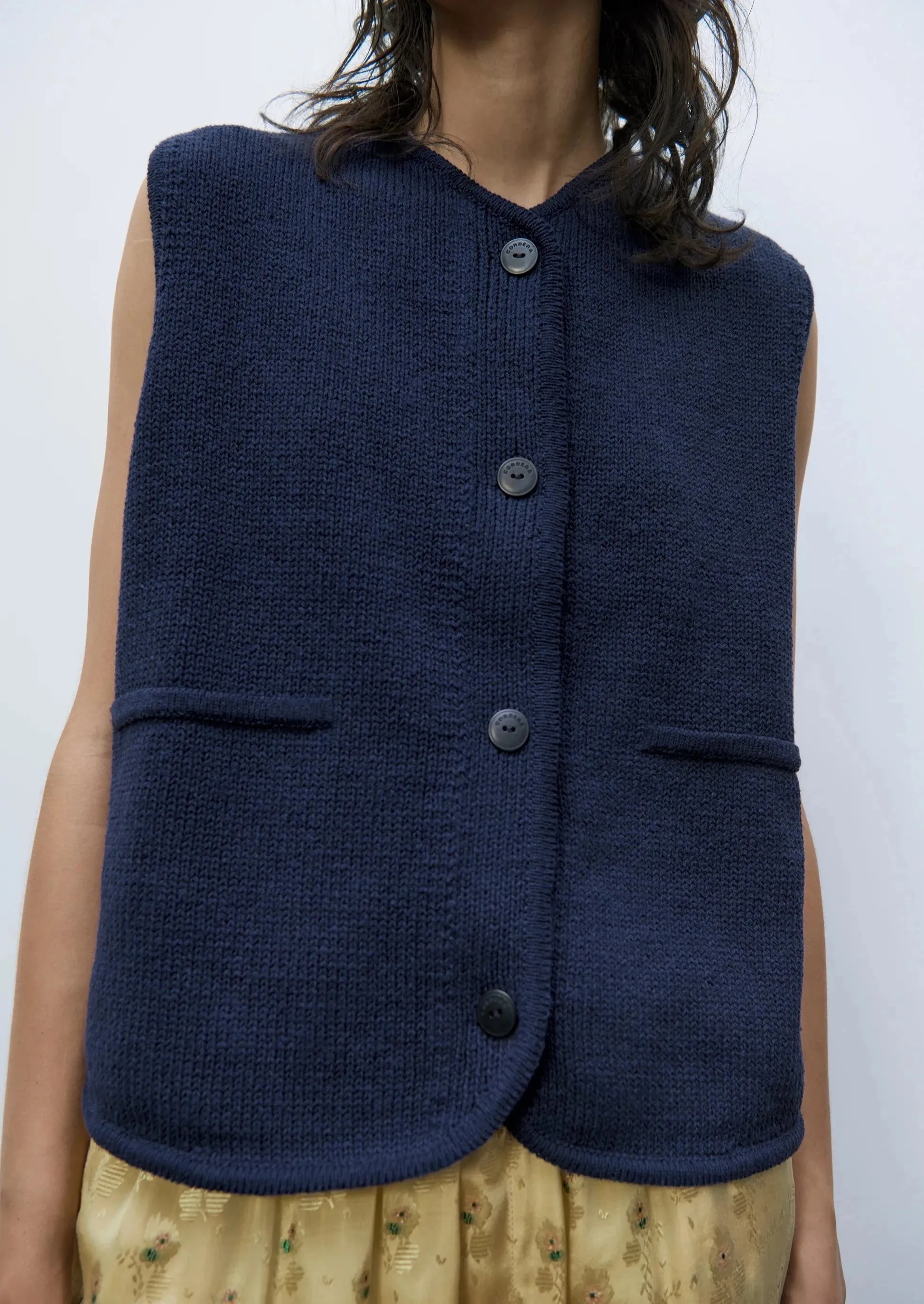 Cotton Waistcoat, Navy