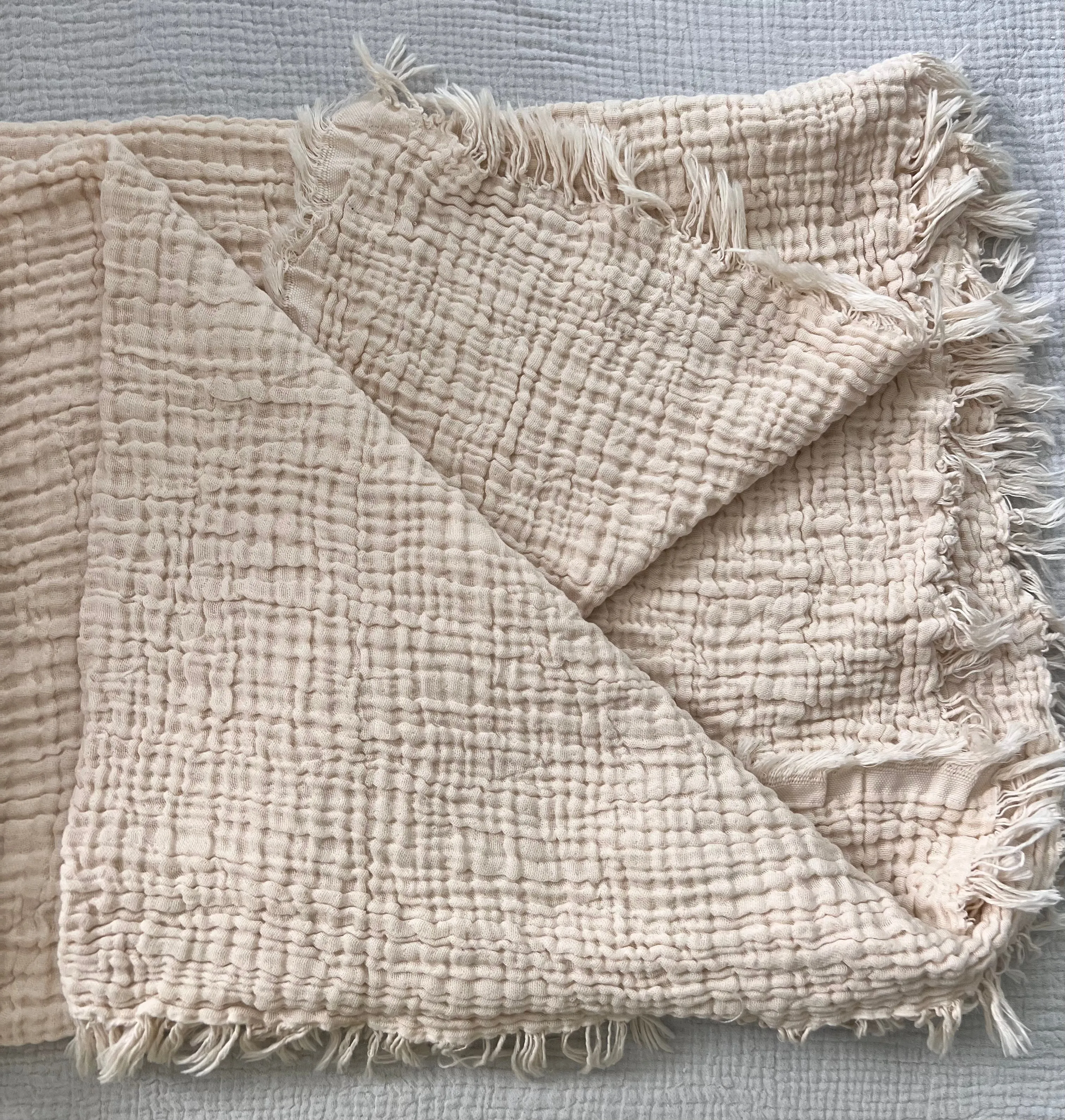 Crinkled Muslin Bed Blanket