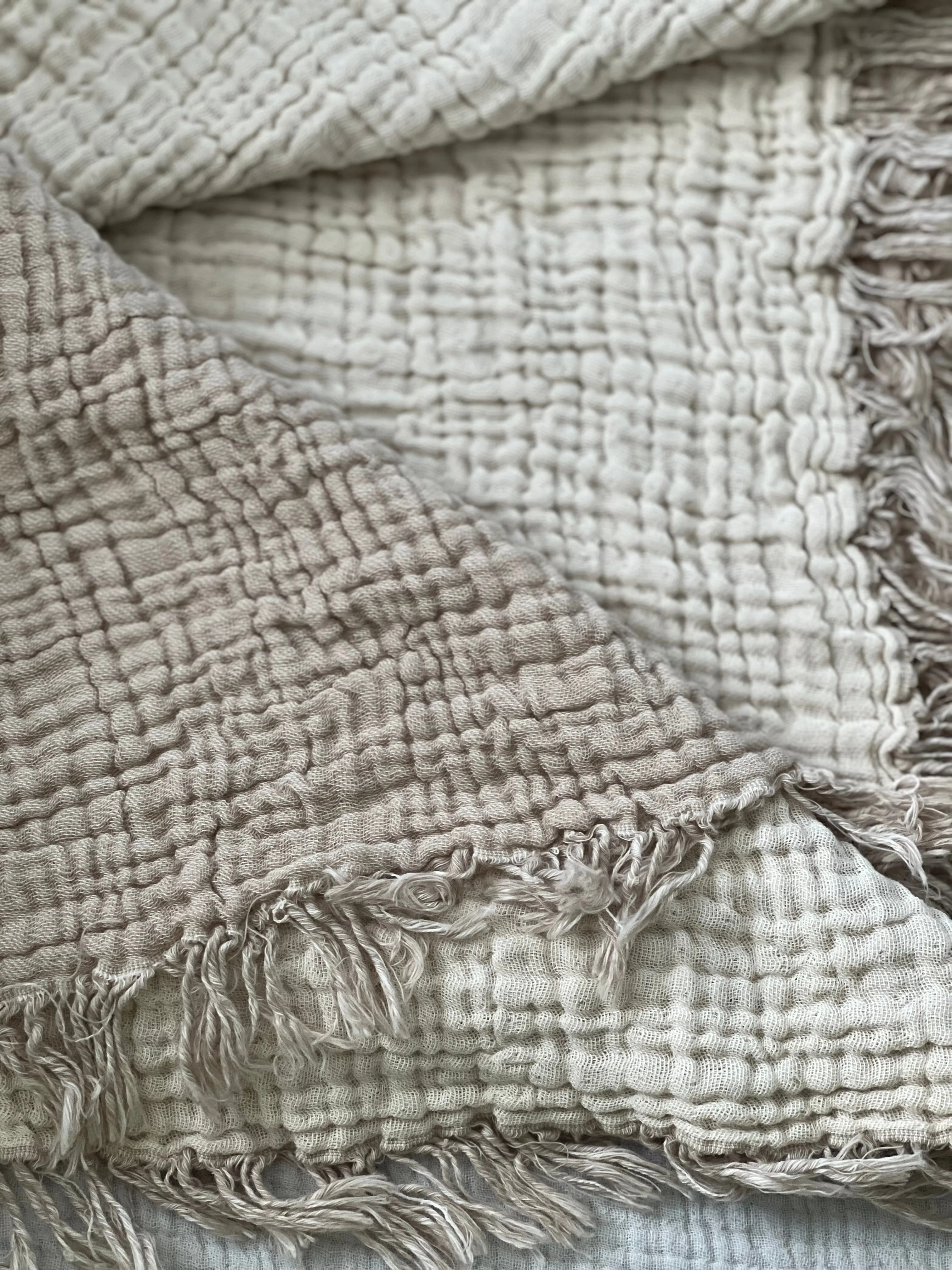 Crinkled Muslin Bed Blanket