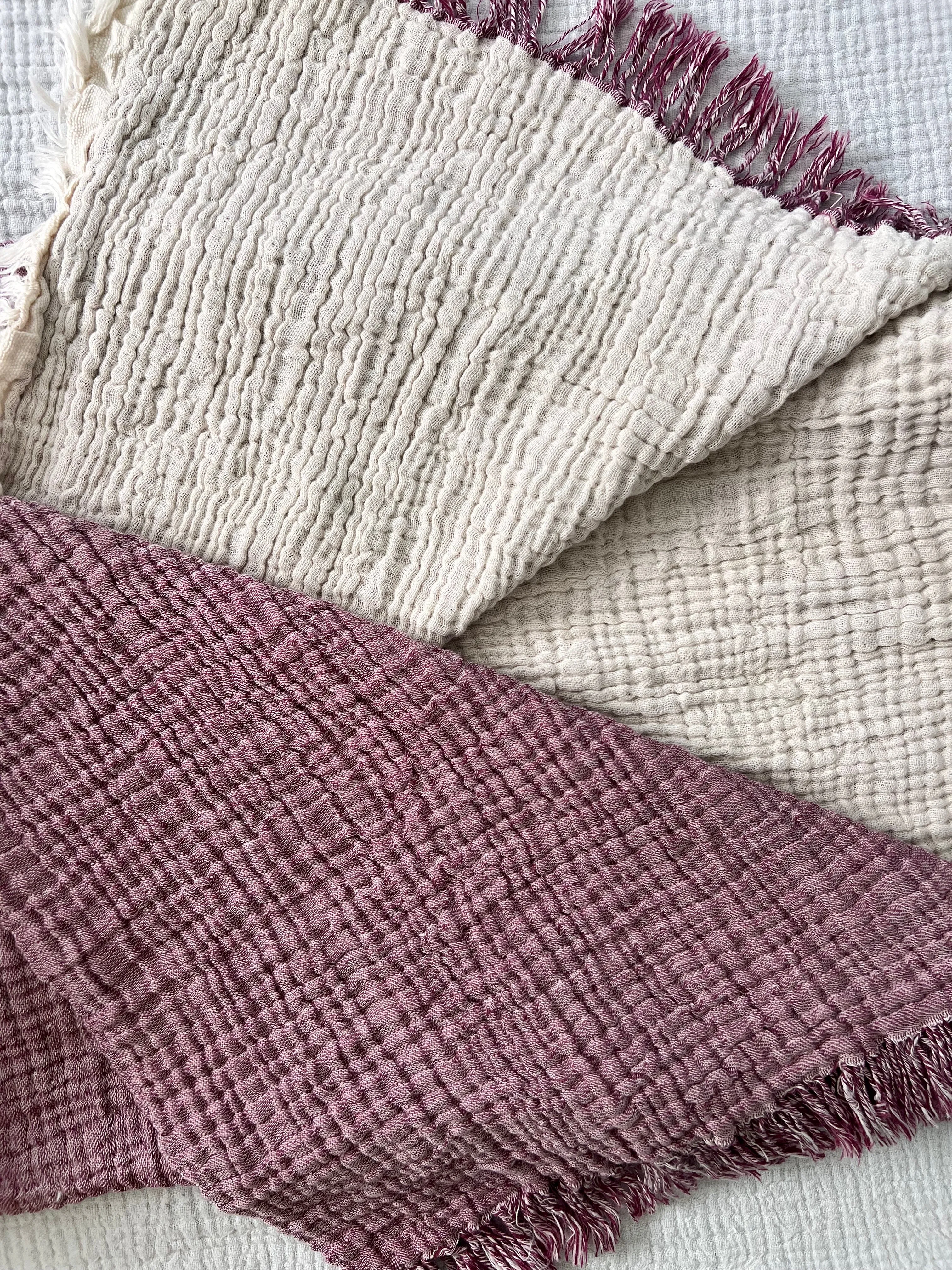 Crinkled Muslin Bed Blanket