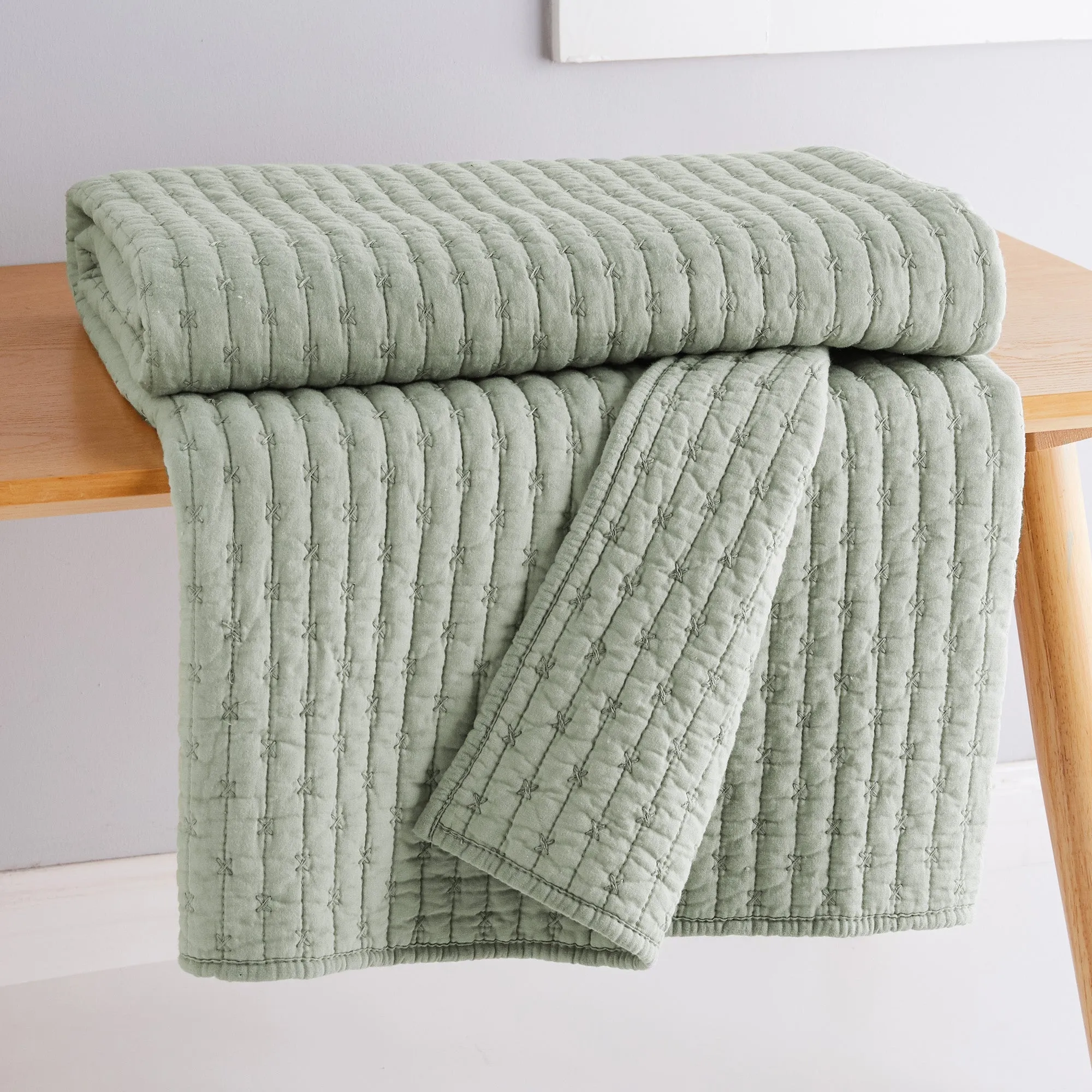 Cross Stitch Quilted Throw
