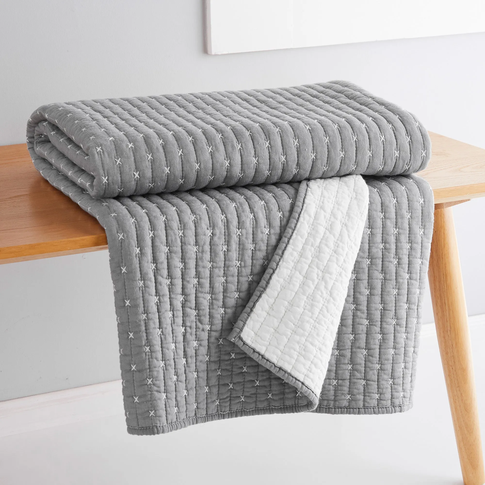 Cross Stitch Quilted Throw