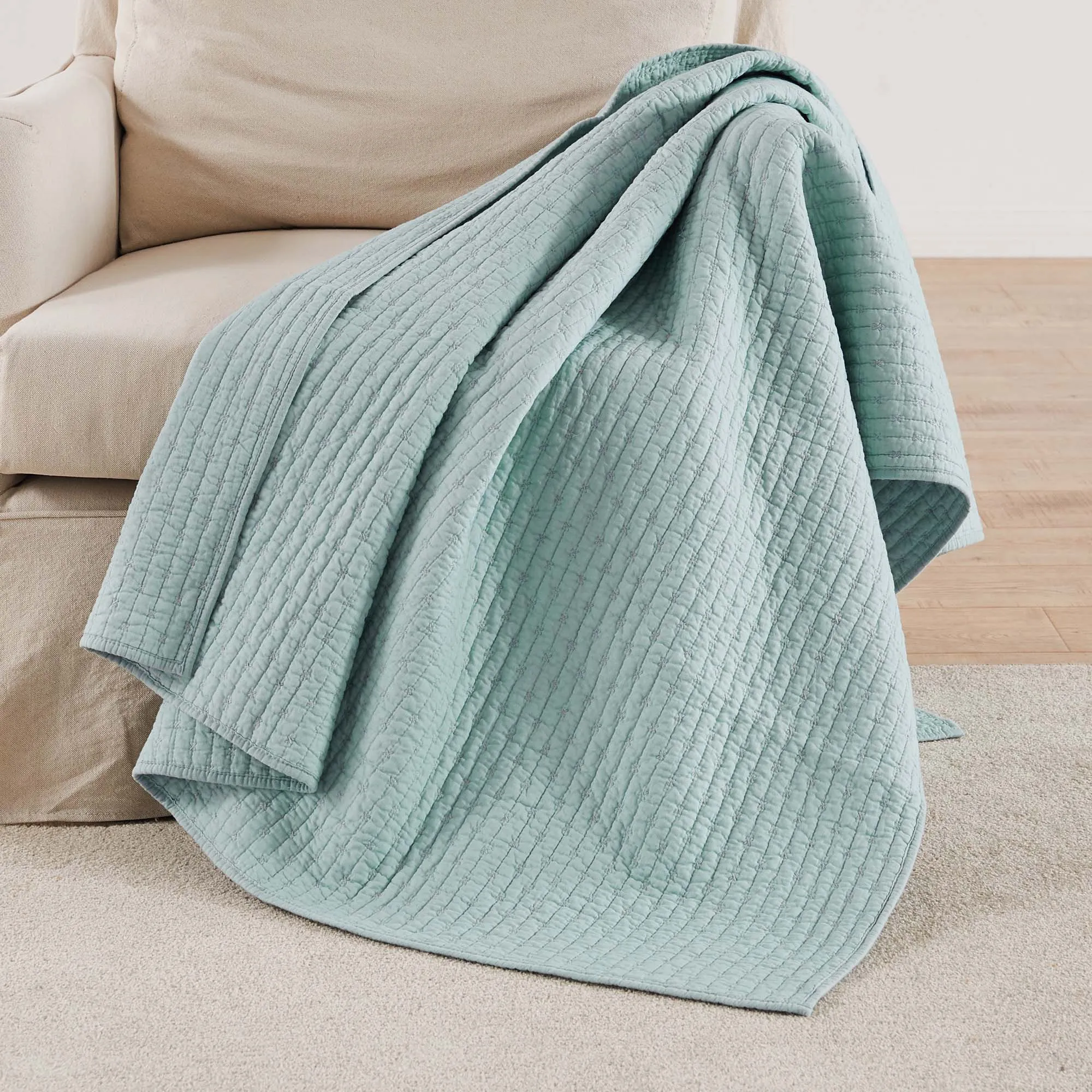 Cross Stitch Quilted Throw