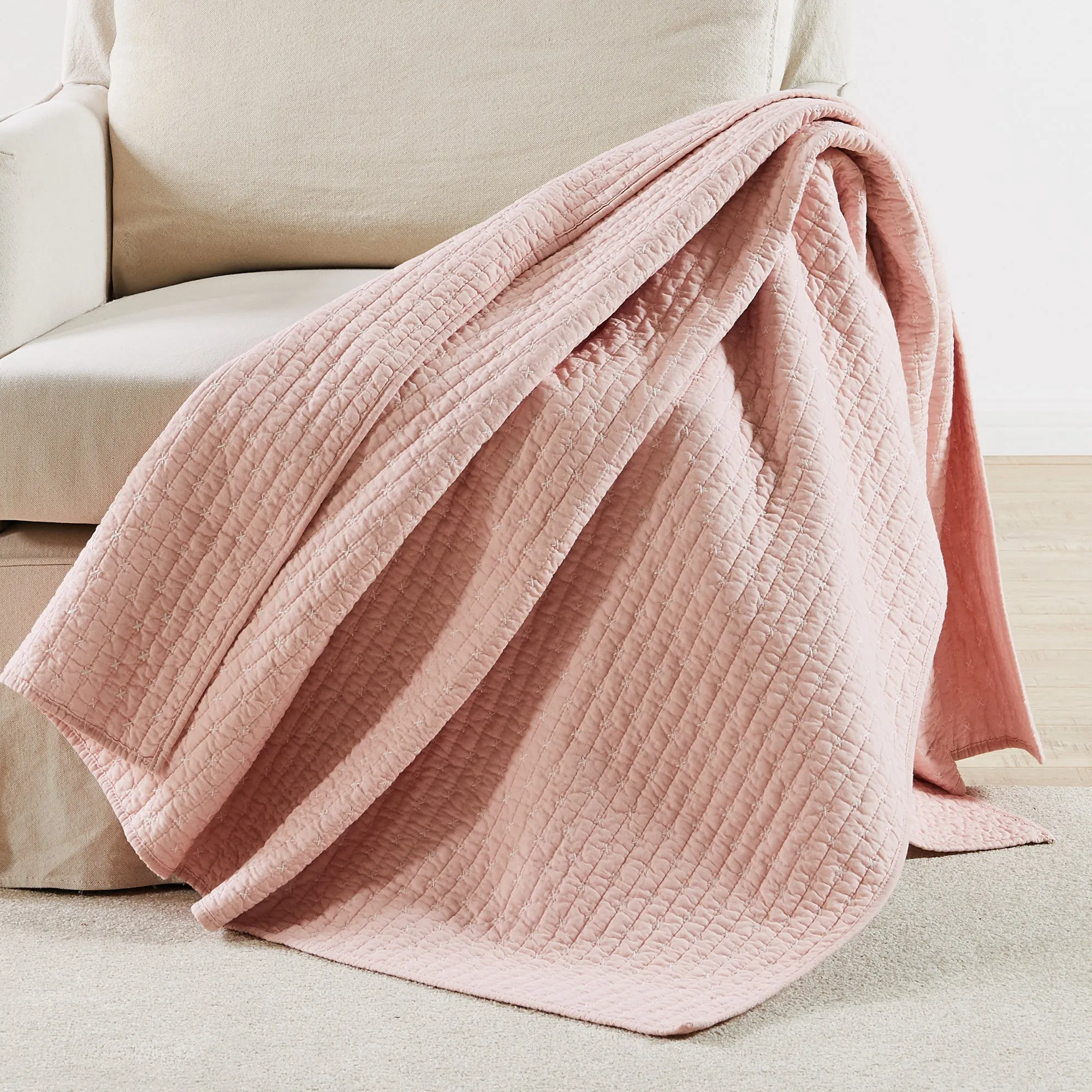 Cross Stitch Quilted Throw