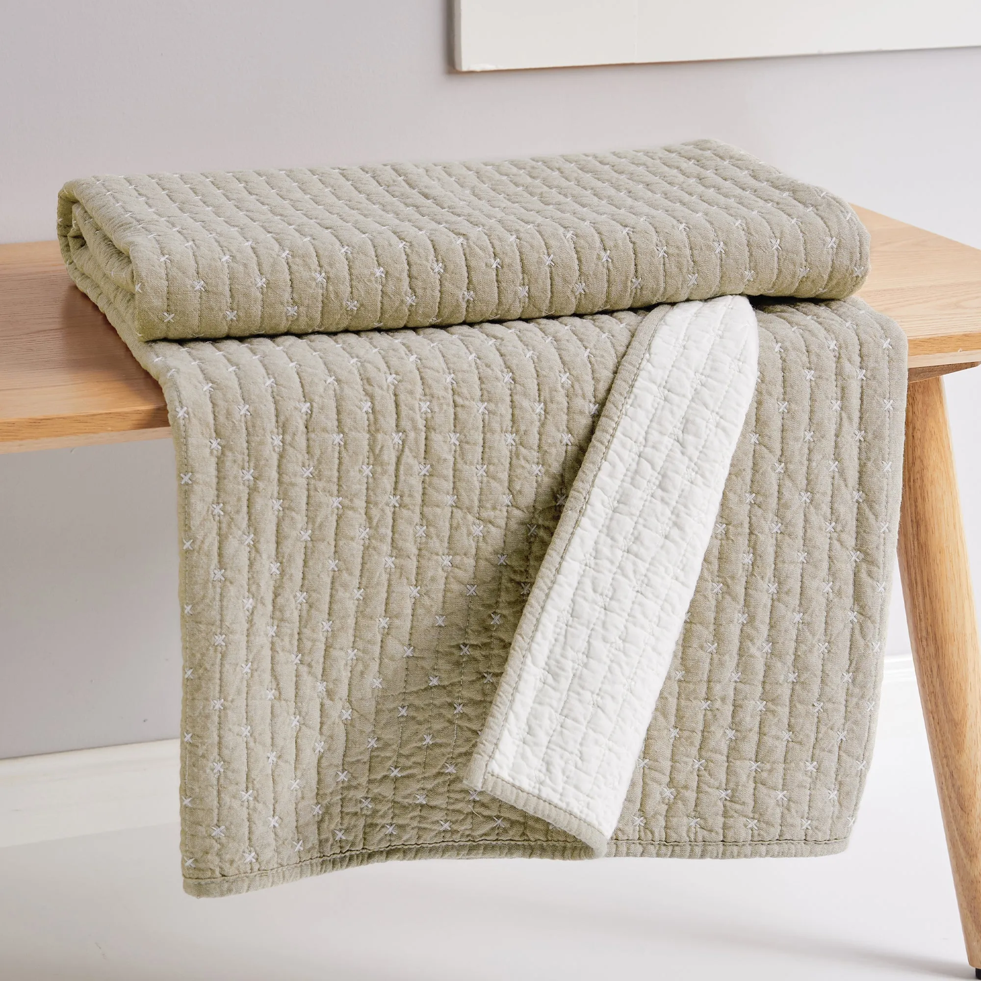 Cross Stitch Quilted Throw