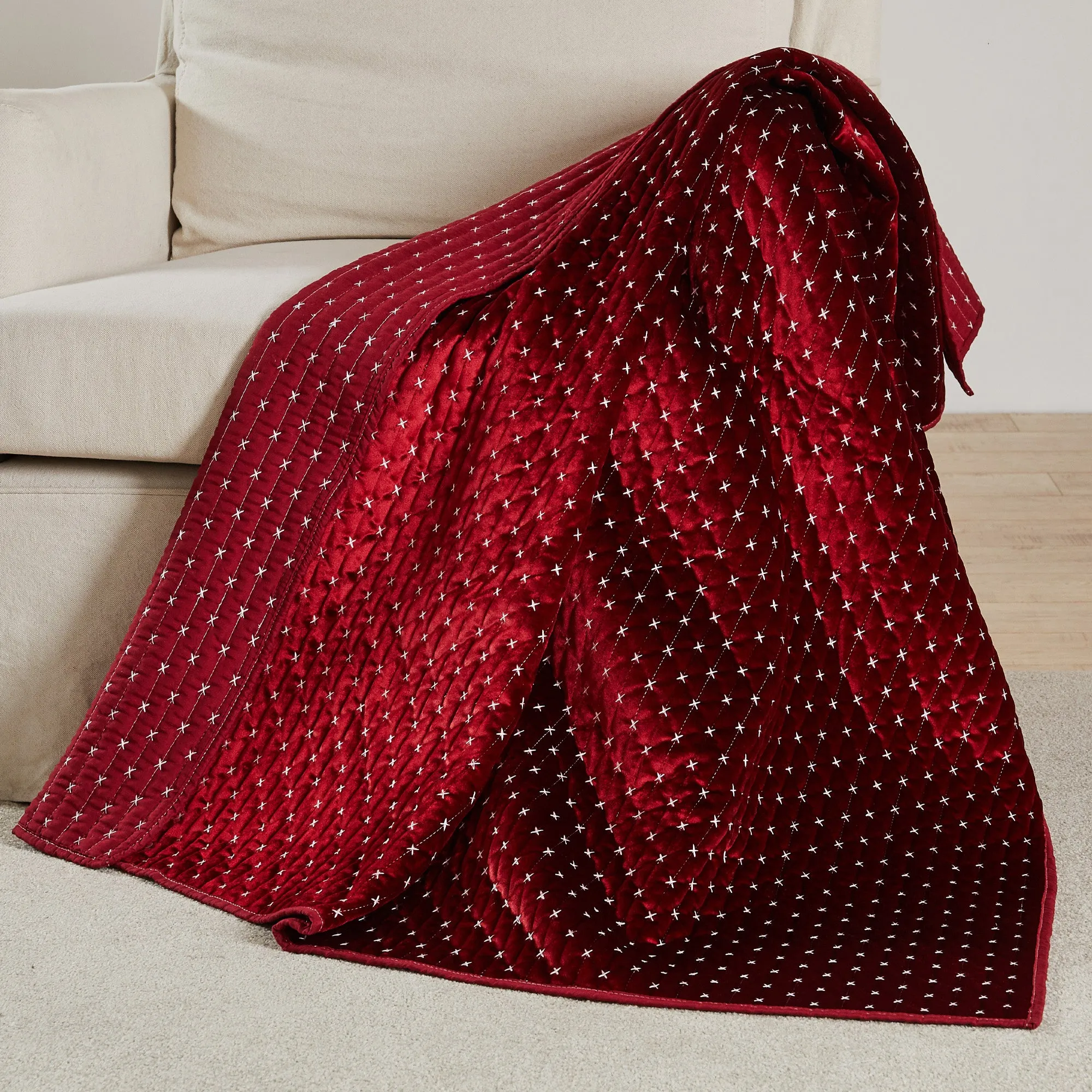 Cross Stitch Quilted Throw