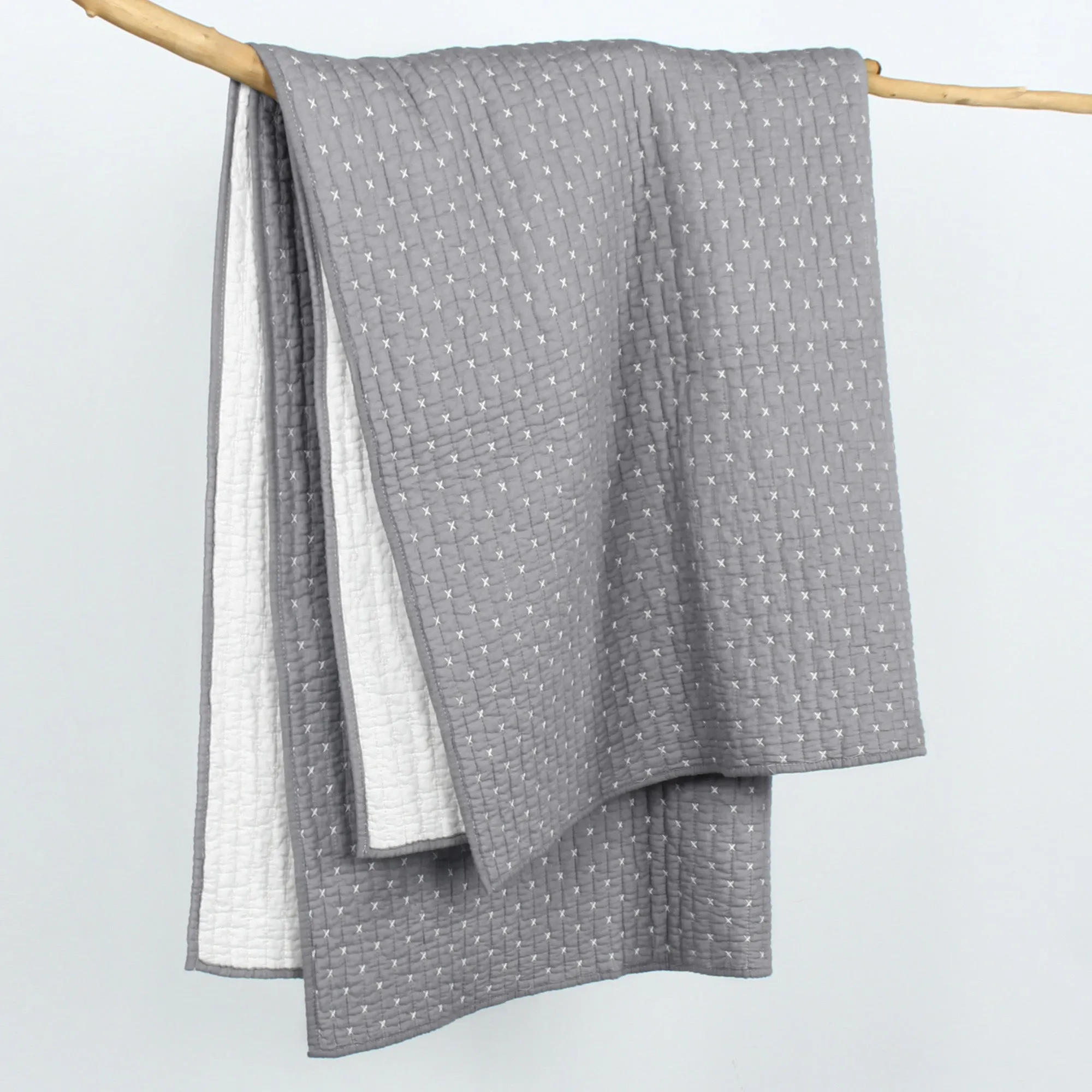 Cross Stitch Quilted Throw