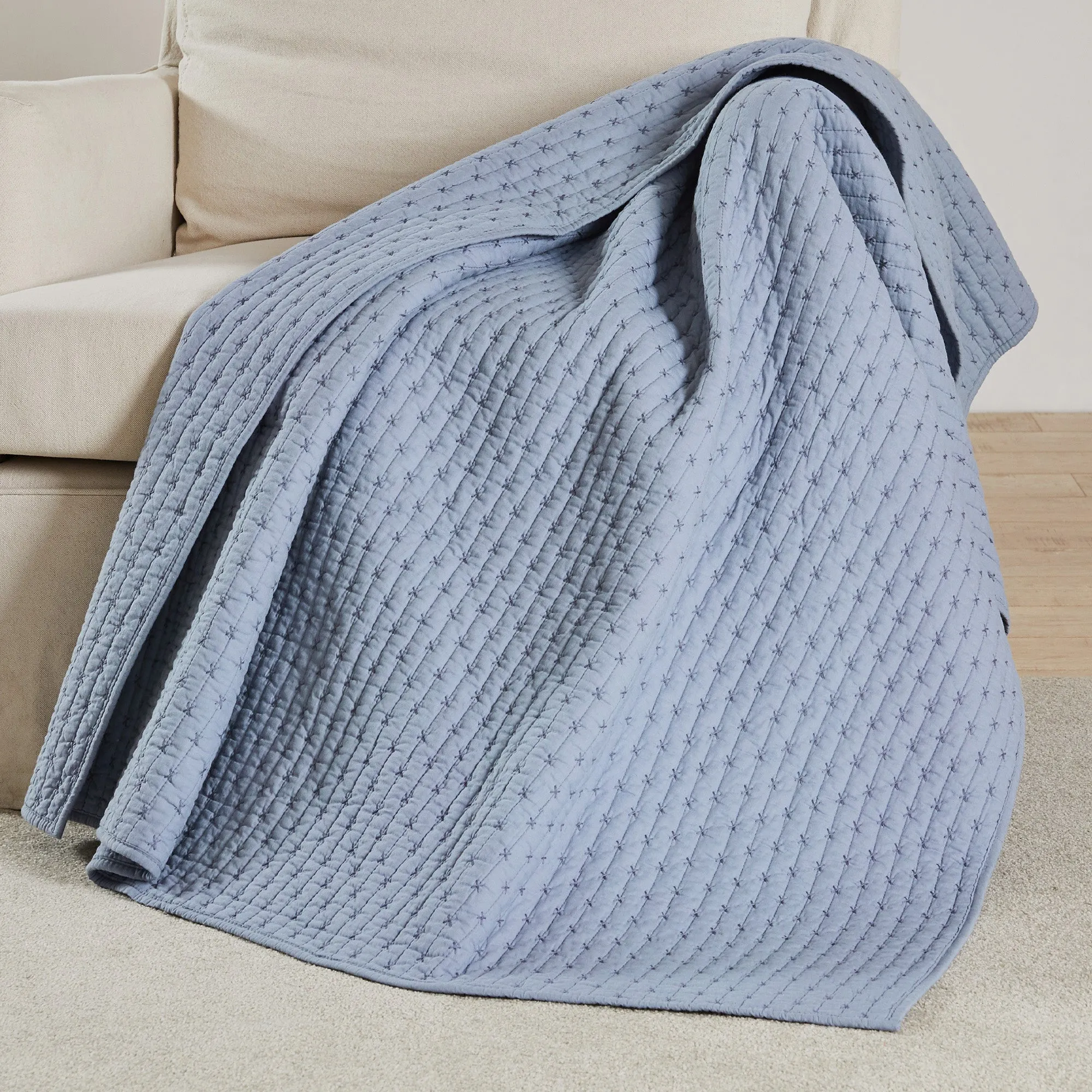 Cross Stitch Quilted Throw
