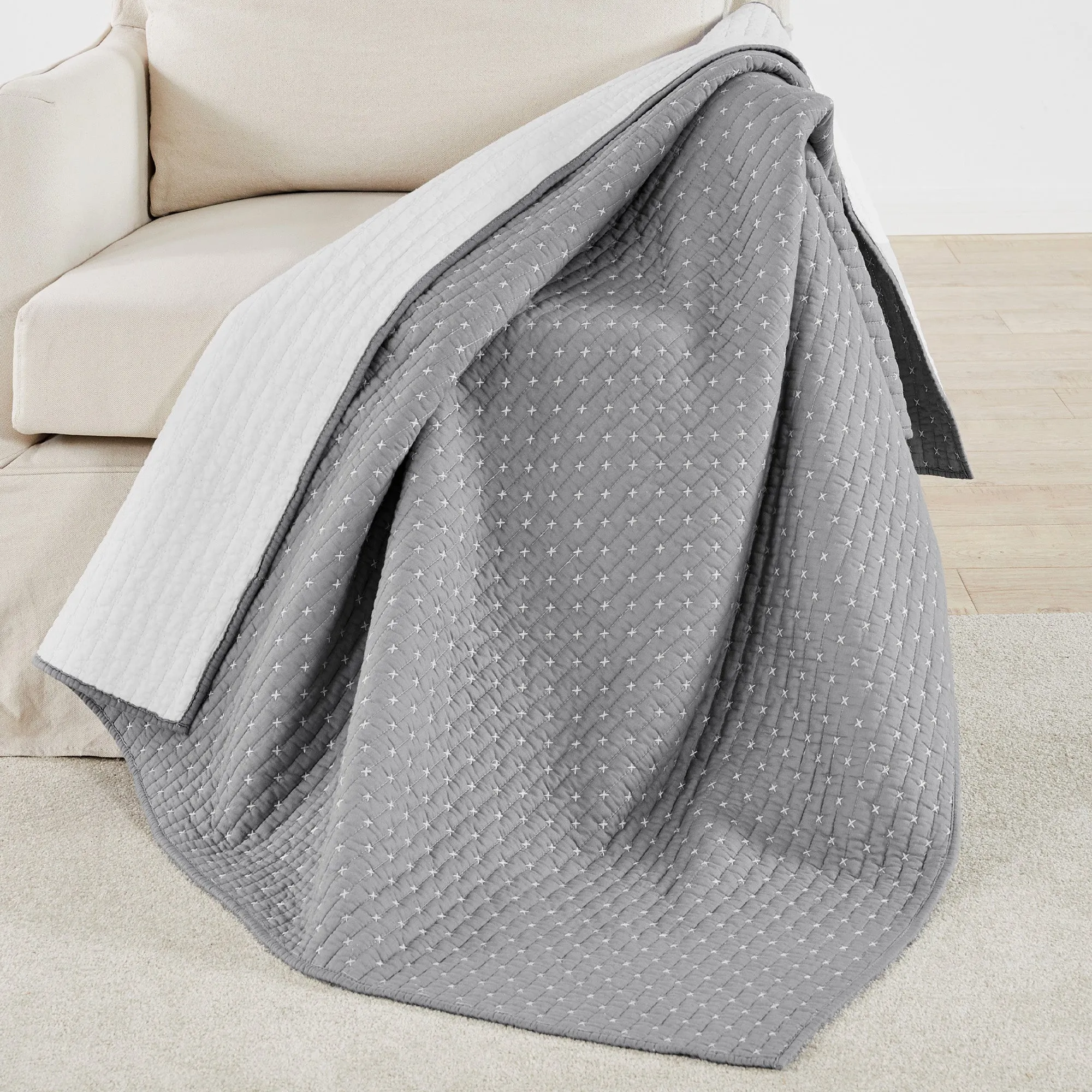 Cross Stitch Quilted Throw