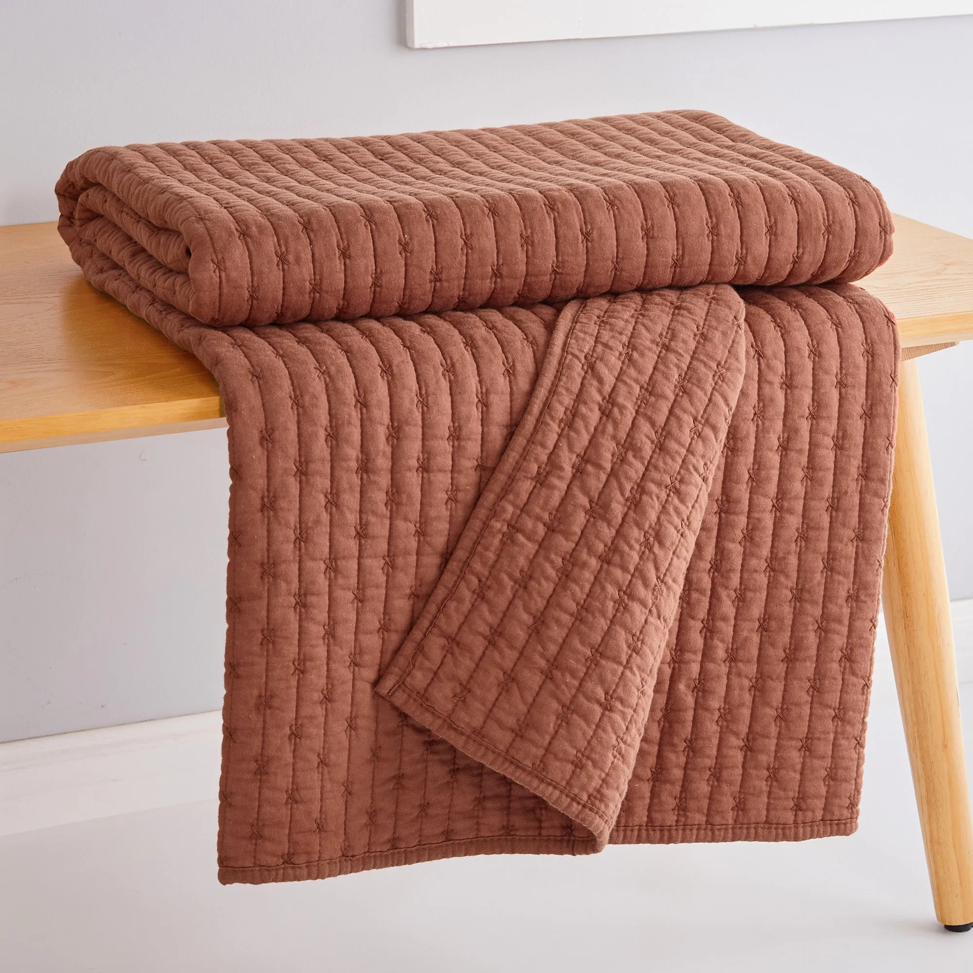 Cross Stitch Quilted Throw