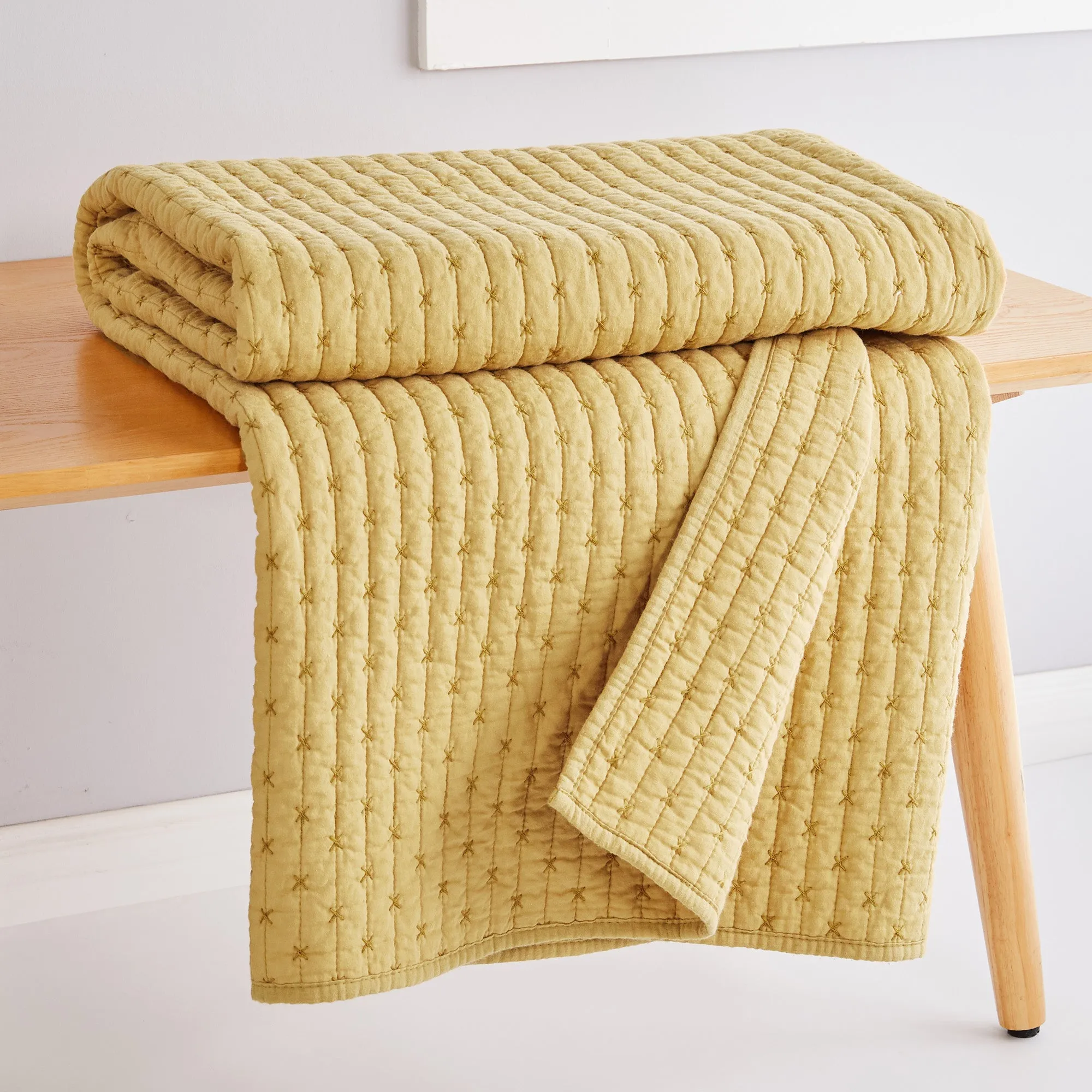 Cross Stitch Quilted Throw