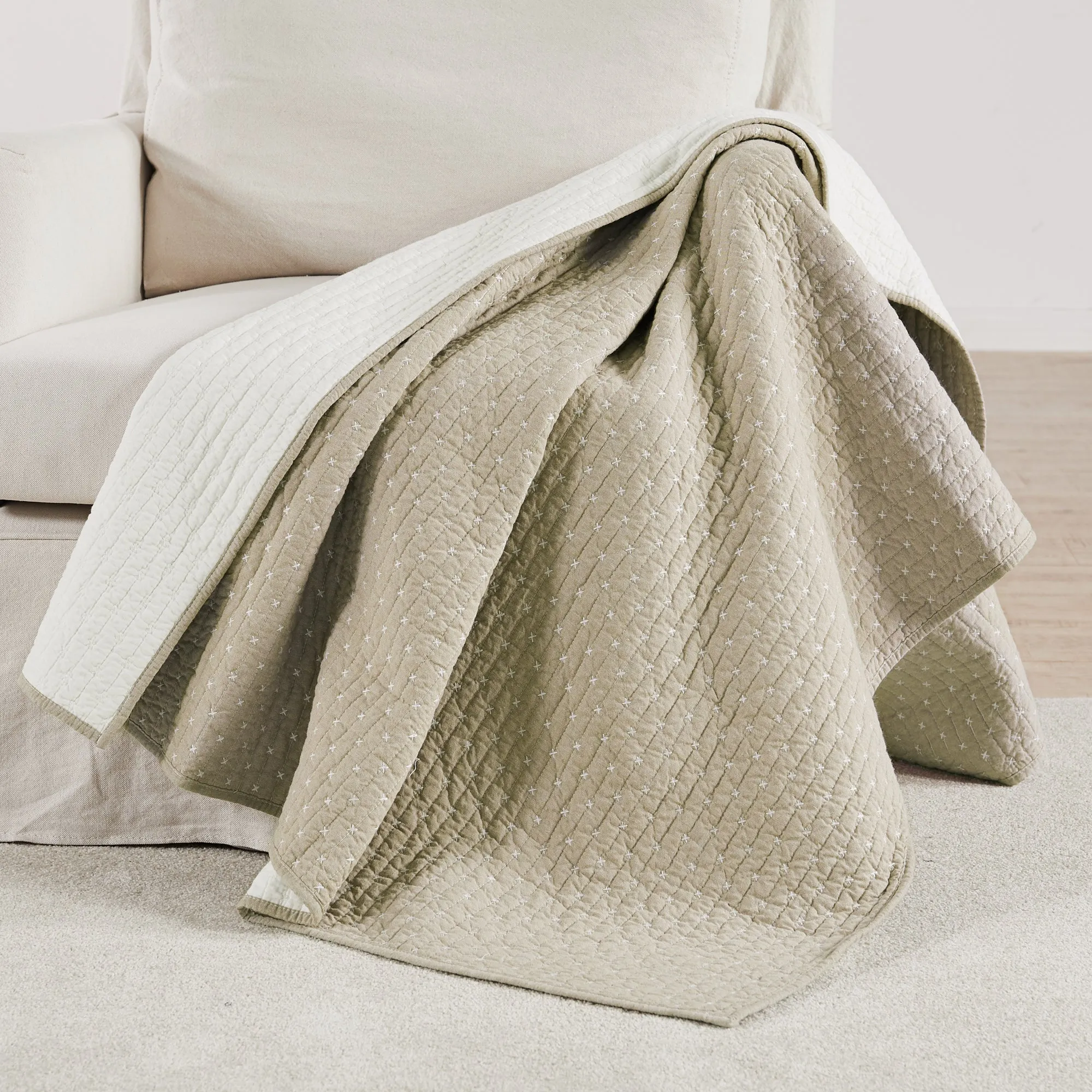 Cross Stitch Quilted Throw