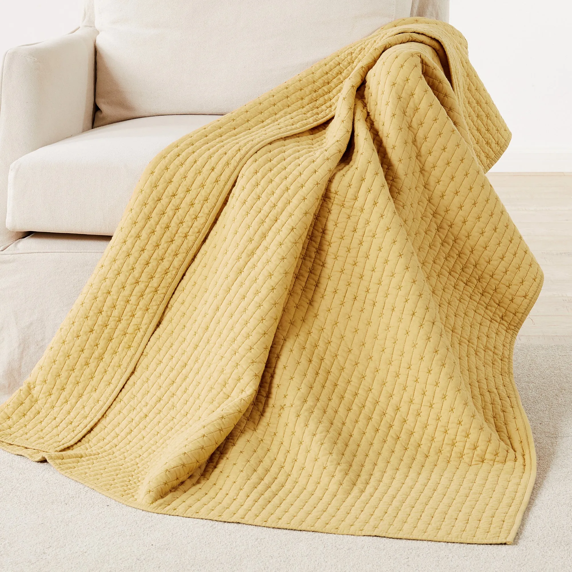 Cross Stitch Quilted Throw