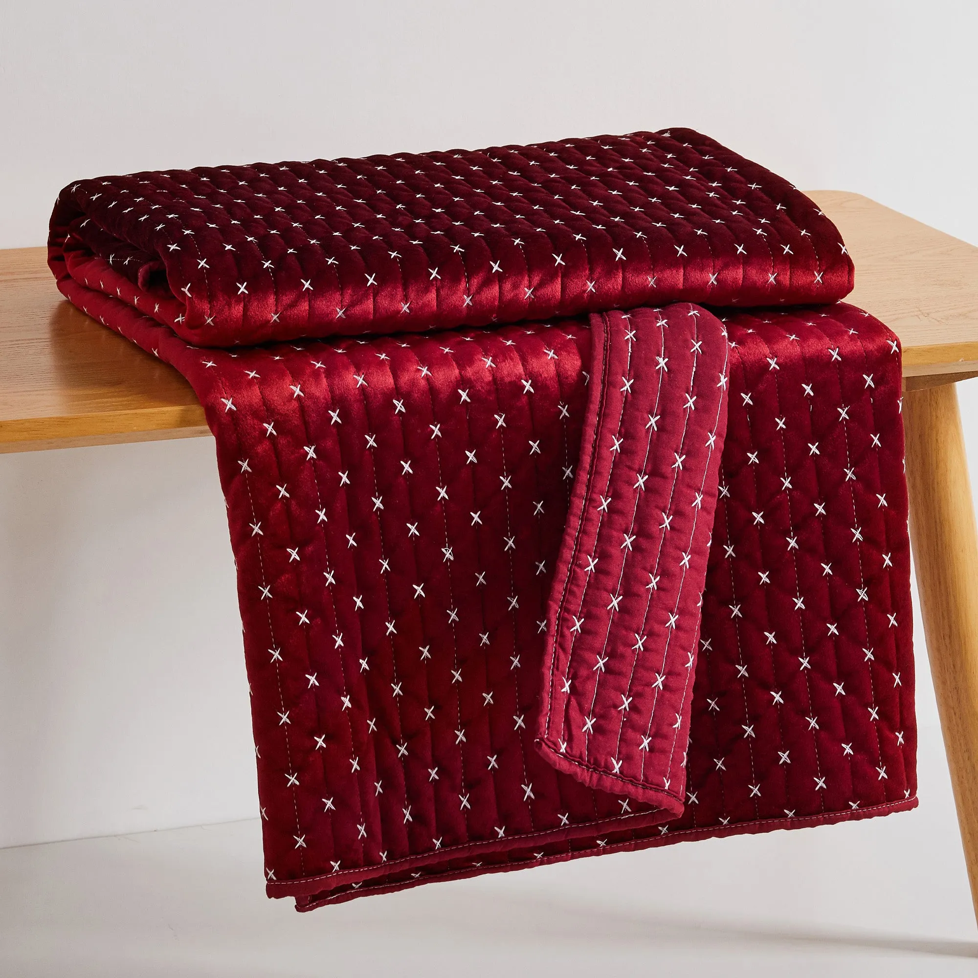 Cross Stitch Quilted Throw