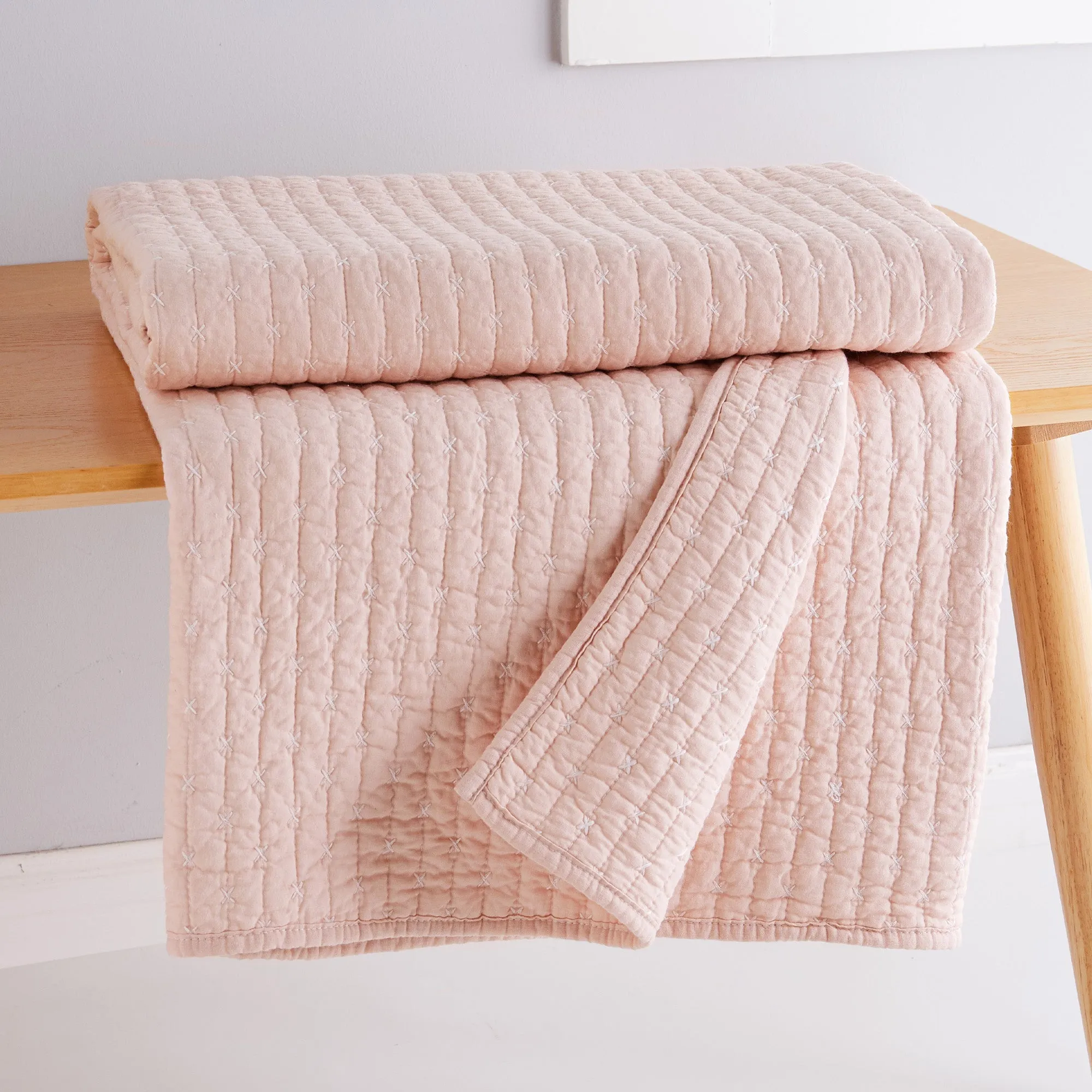 Cross Stitch Quilted Throw