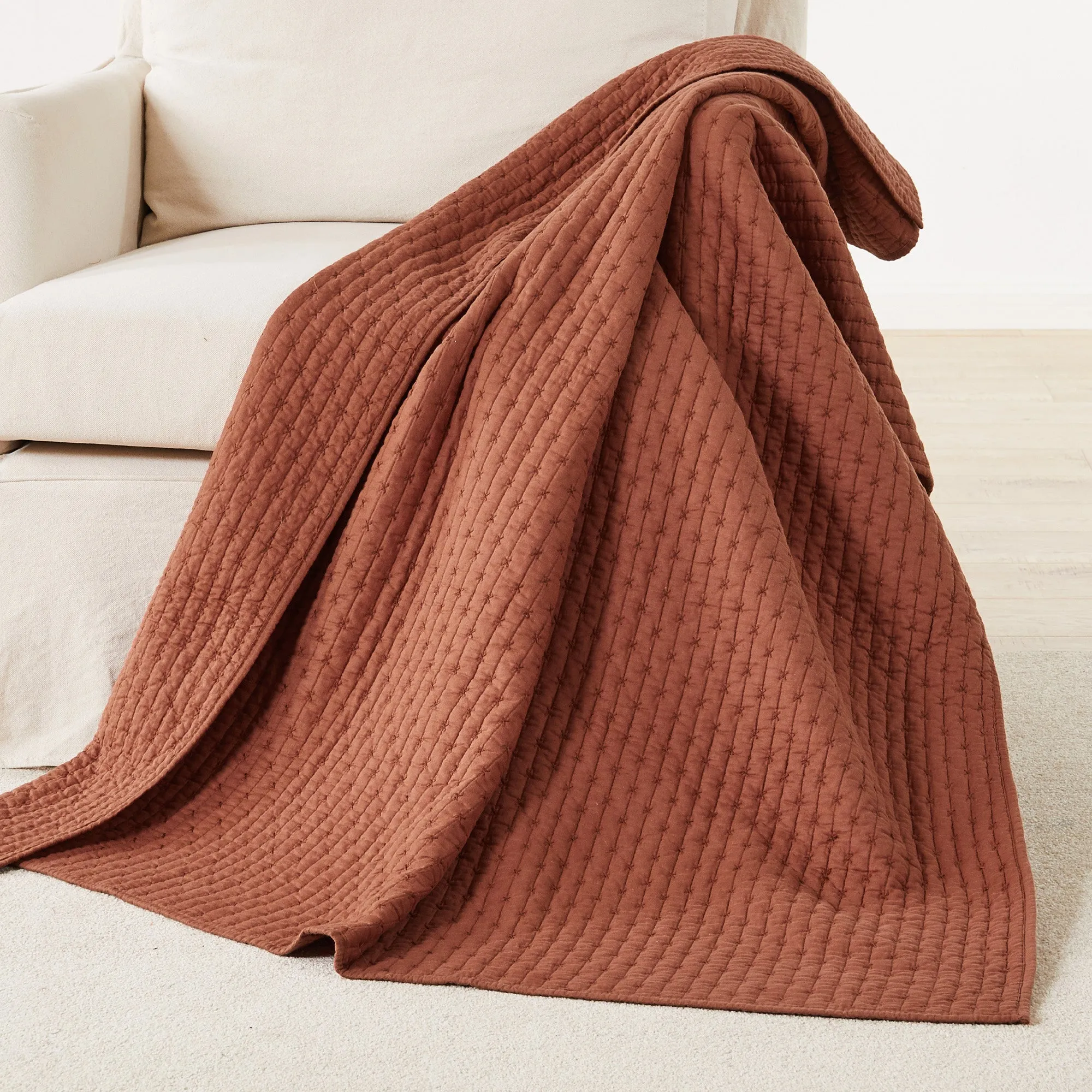 Cross Stitch Quilted Throw