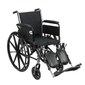 Cruiser III Light Weight Wheelchair with Flip Back Removable Arms, Full Arms, Elevating Leg Rests, 20" Seat - 1 Each