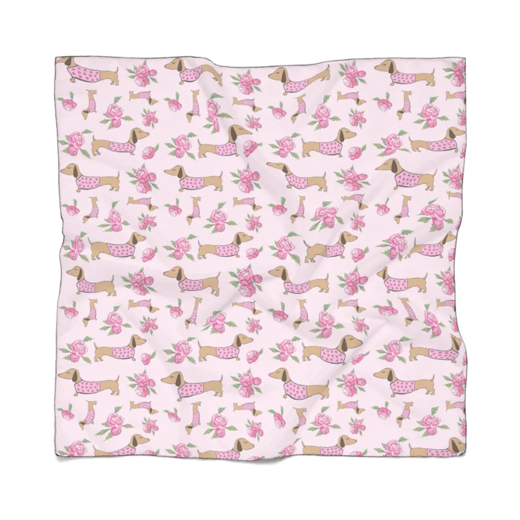 Dachshund Scarf Wrap | Lightweight Pink Floral