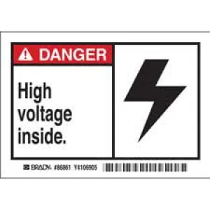 DANGER HIGH VOLTAGE INSIDE. Labels