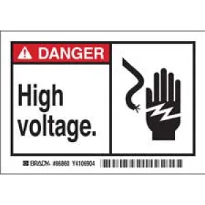 DANGER High Voltage. Labels