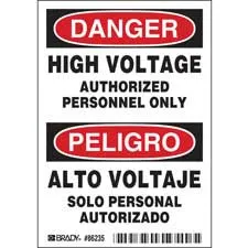 DANGER PELIGRO High Voltage Authorized Personnel Only