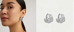 Dauphine Pavé Hoop Earrings E105S