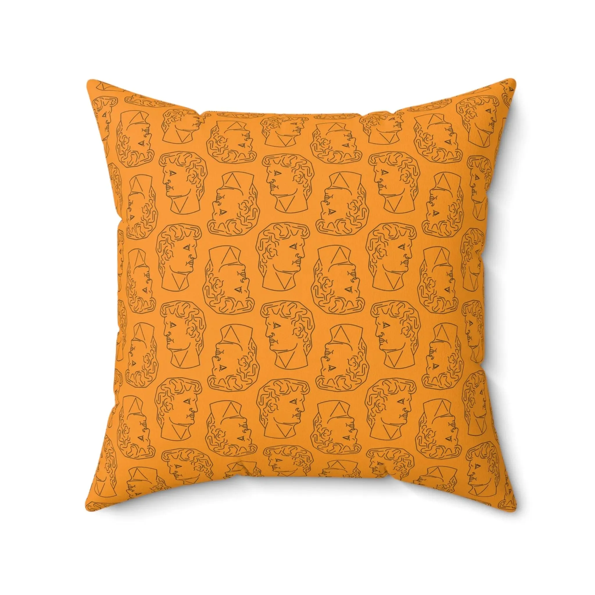 David Busts Orange Printed Throw Pillow