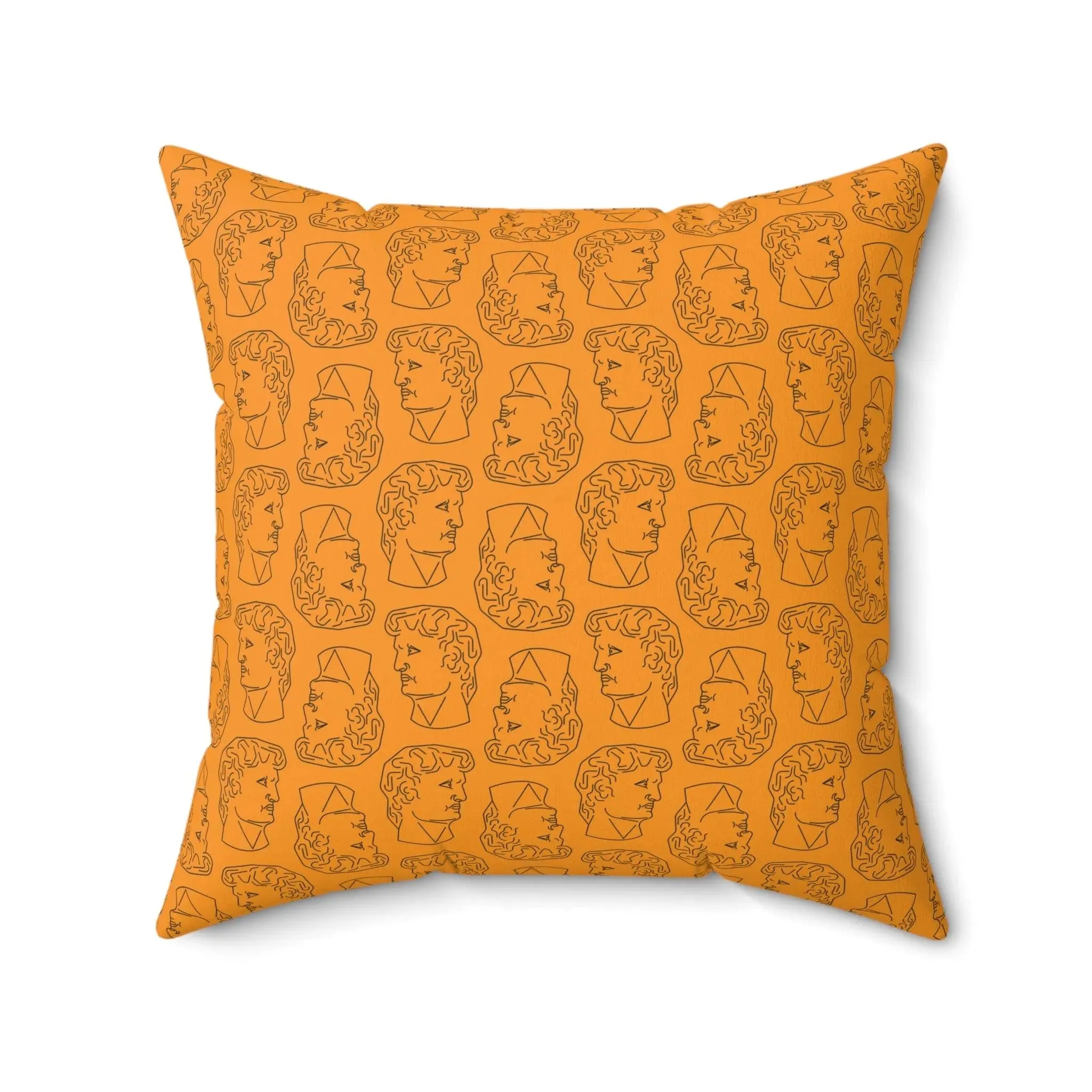 David Busts Orange Printed Throw Pillow