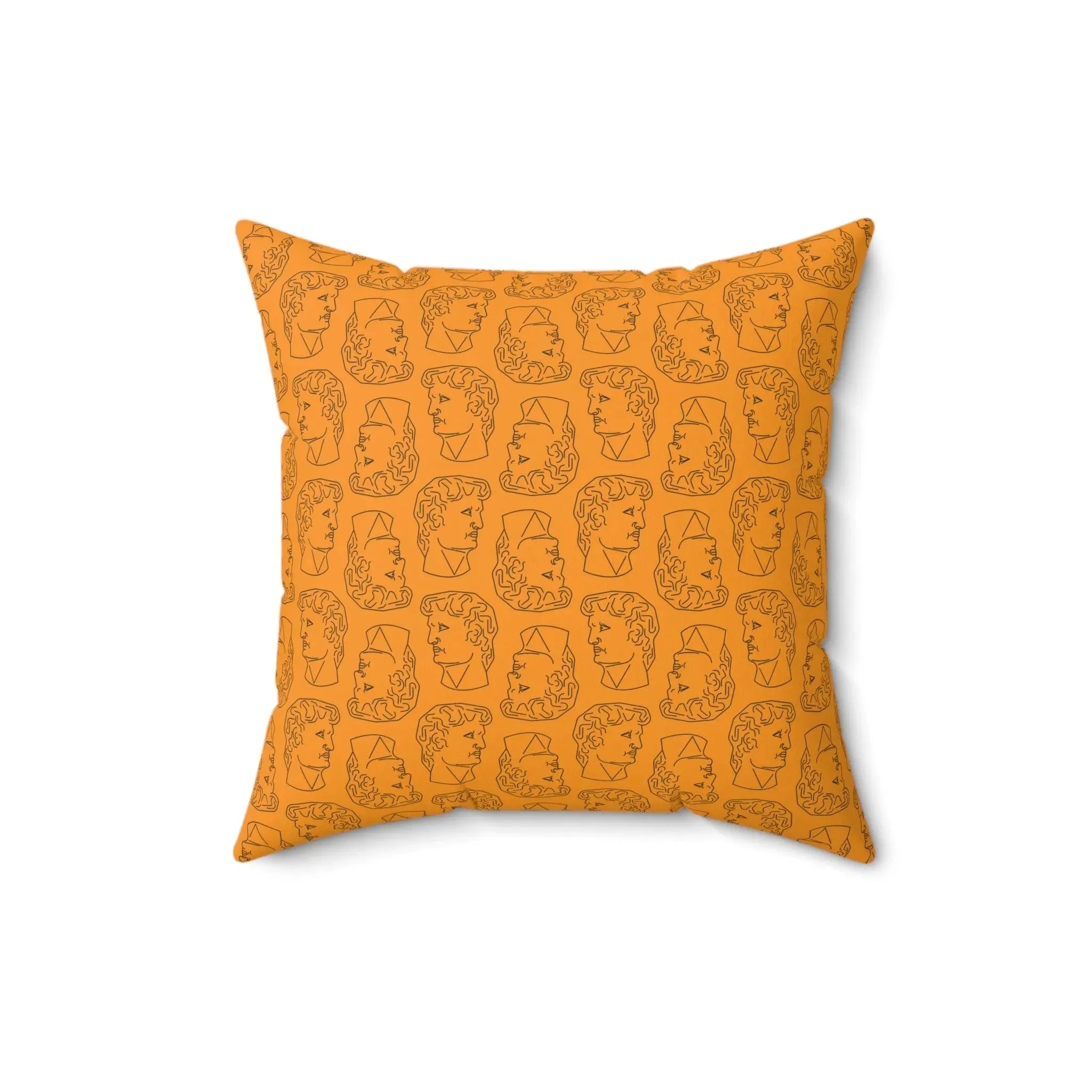 David Busts Orange Printed Throw Pillow